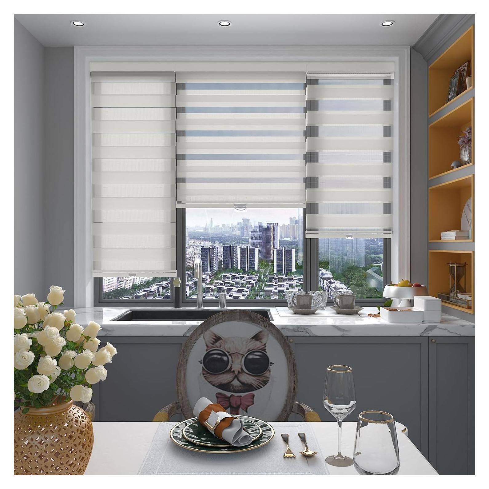 Persiana Zebra Sin Cordón Changshade 50x183 cm Beige