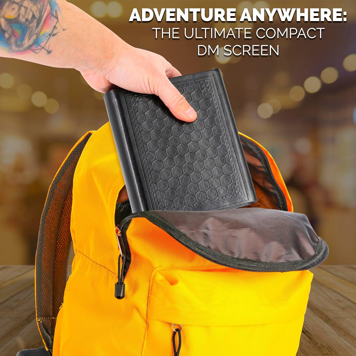 CASEMATIX Miniature DM Screen - 6-Panel Faux Leather Mini Dungeon Master Screen for TTRPGs, Compact DnD DM Screen for Better Player Connection & Immersive Tabletop RPG Sessions with Low-Profile Design