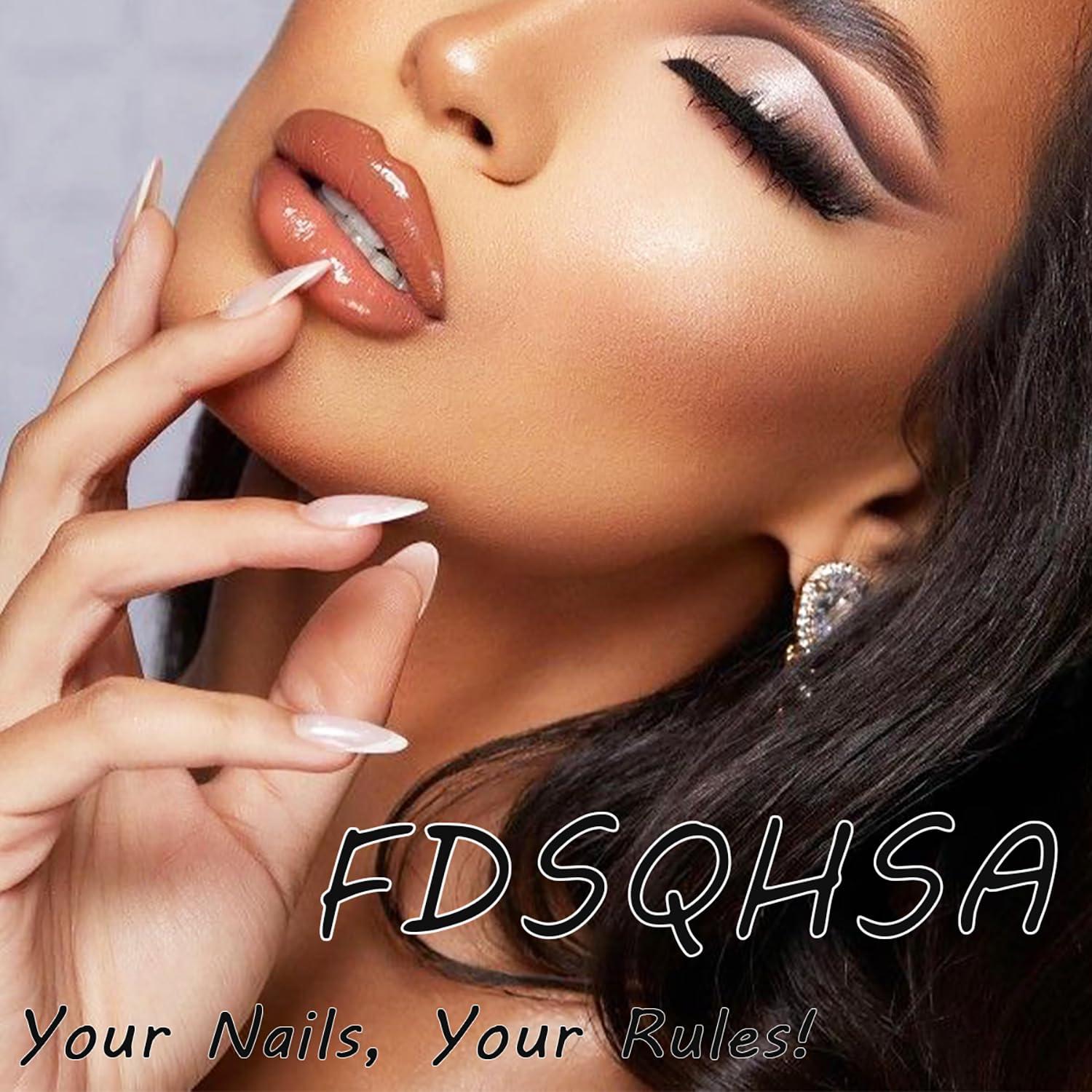 24 Uñas Postizas Francesas Cortas Rosa Blanco FDSQHSA