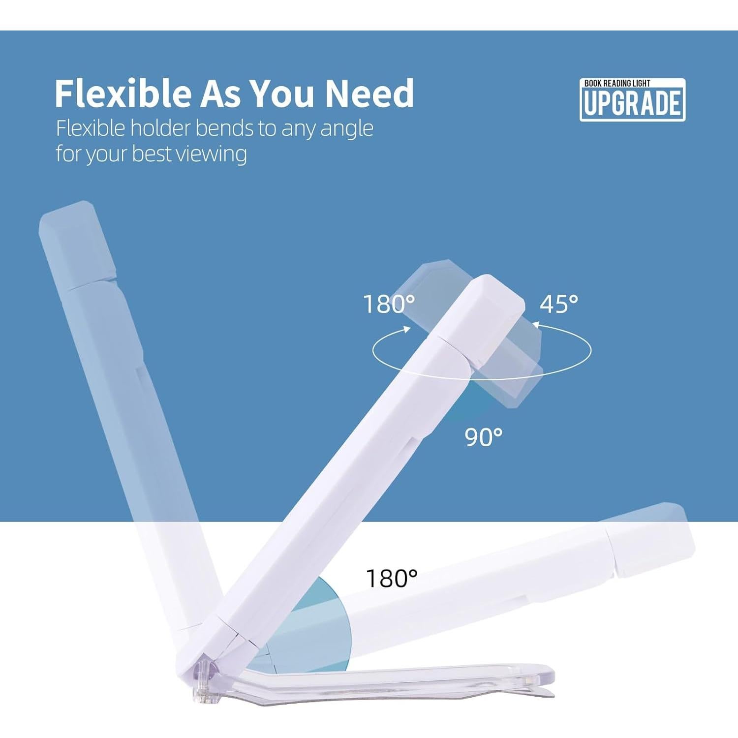 Luz de Lectura Recargable USB EGWASER Blanca 3 Modos LED