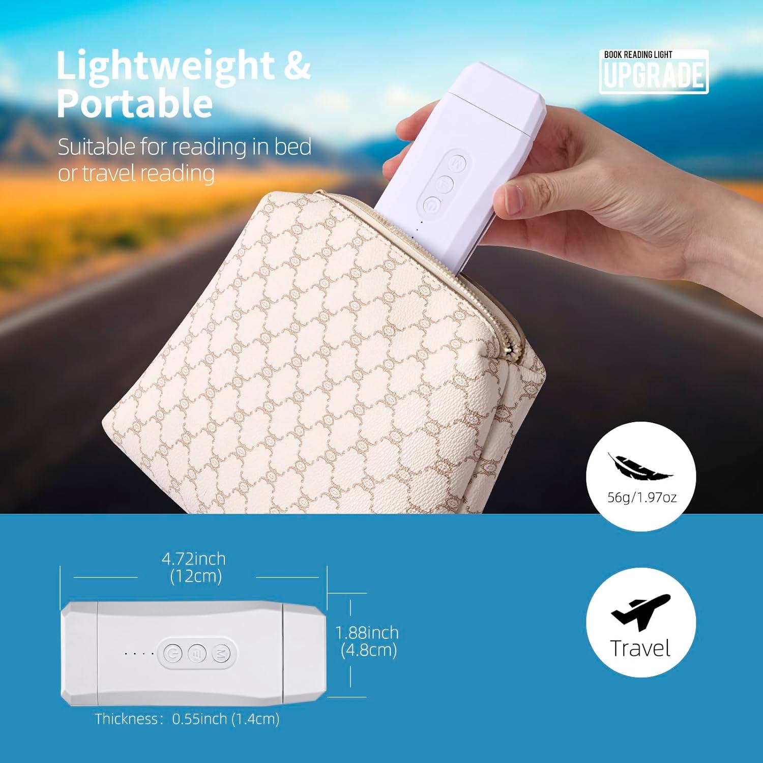 Luz de Lectura Recargable USB EGWASER Blanca 3 Modos LED