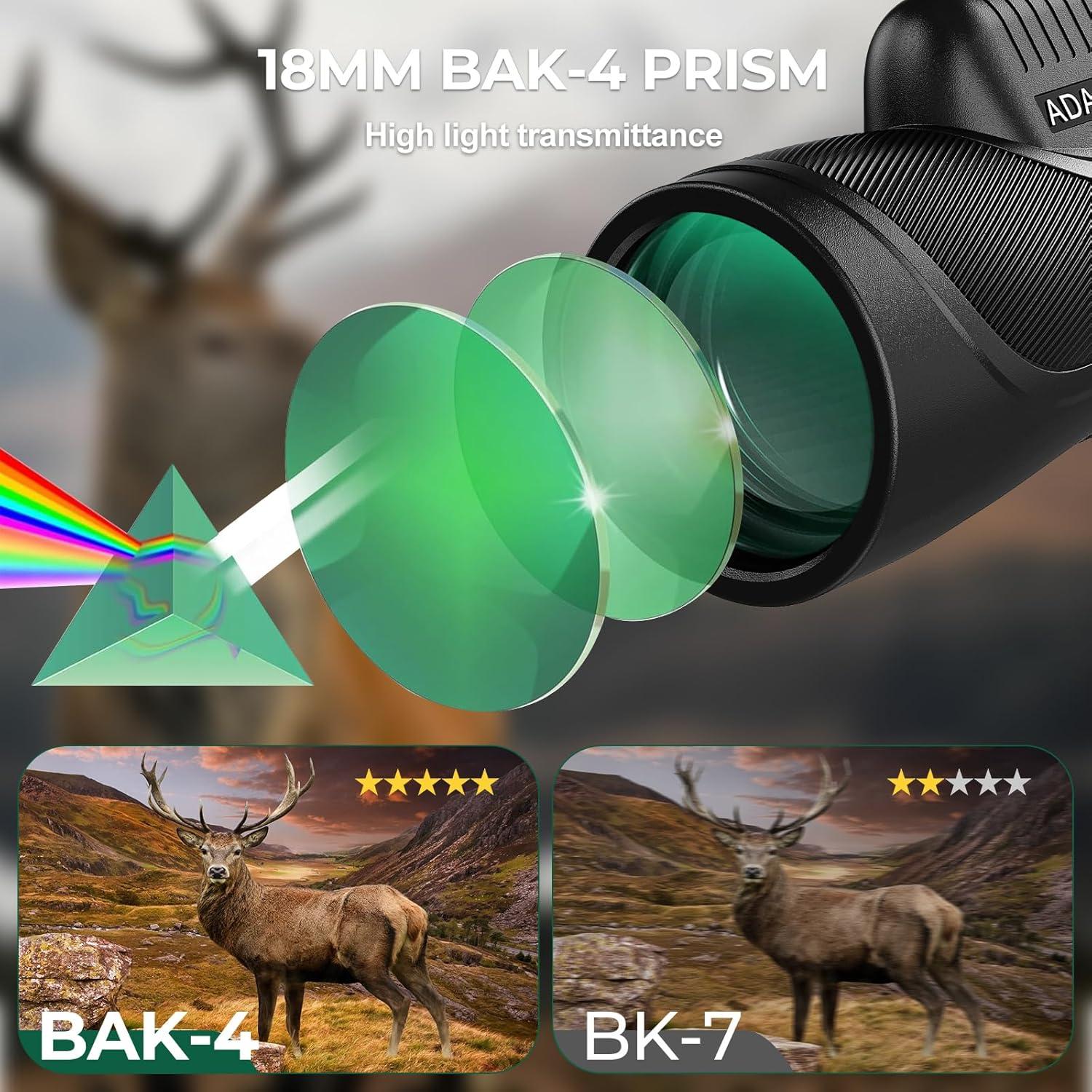 Telescopio Monocular HD Adasion 15x56 Impermeable para Aventura