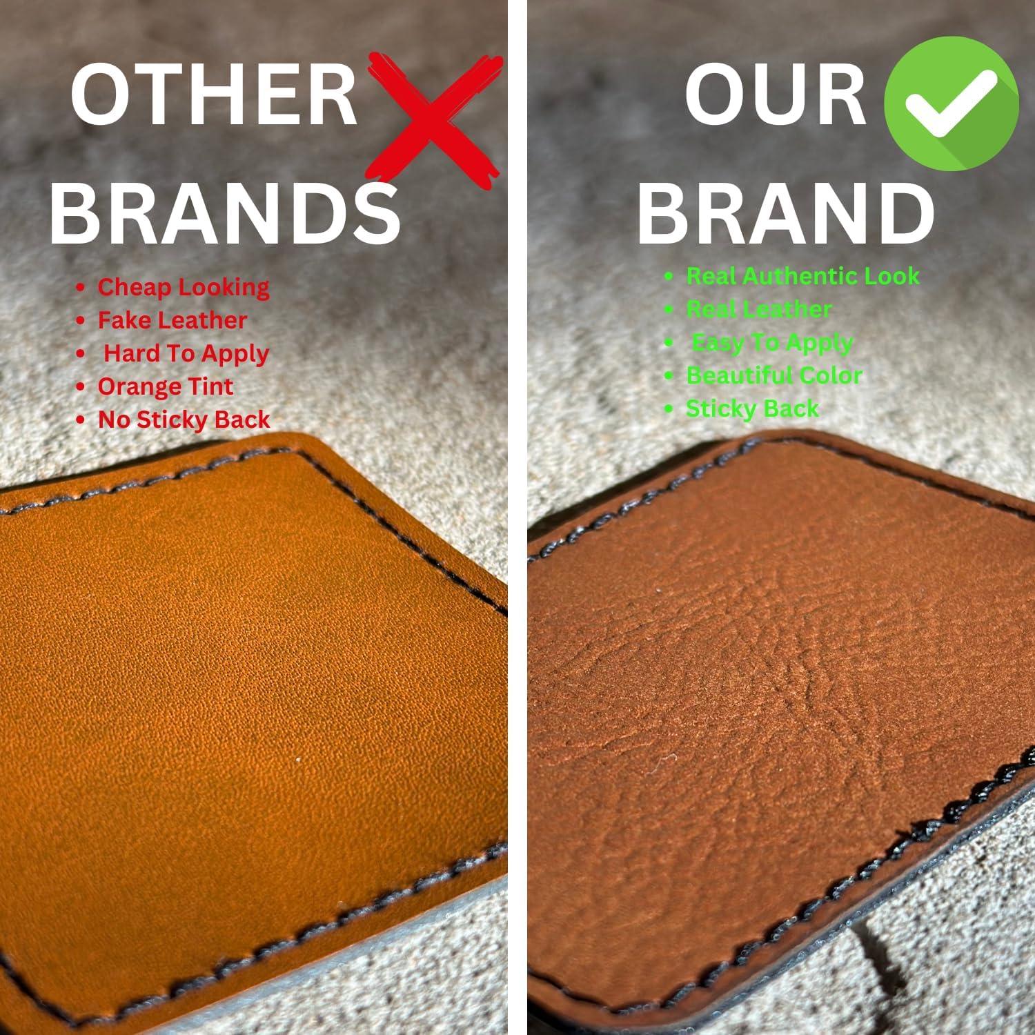 Parche de Cuero Sintético Adhesivo para Sombreros - 10 Piezas