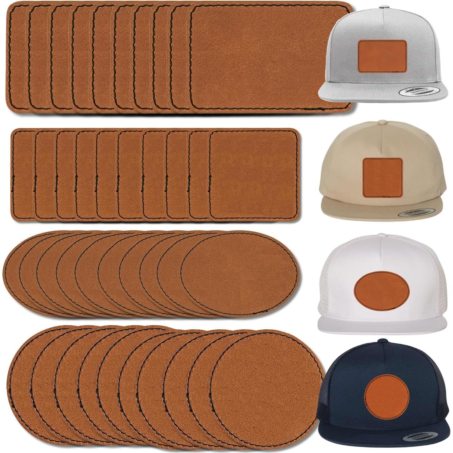 Parche de Cuero Sintético Adhesivo para Sombreros - 10 Piezas