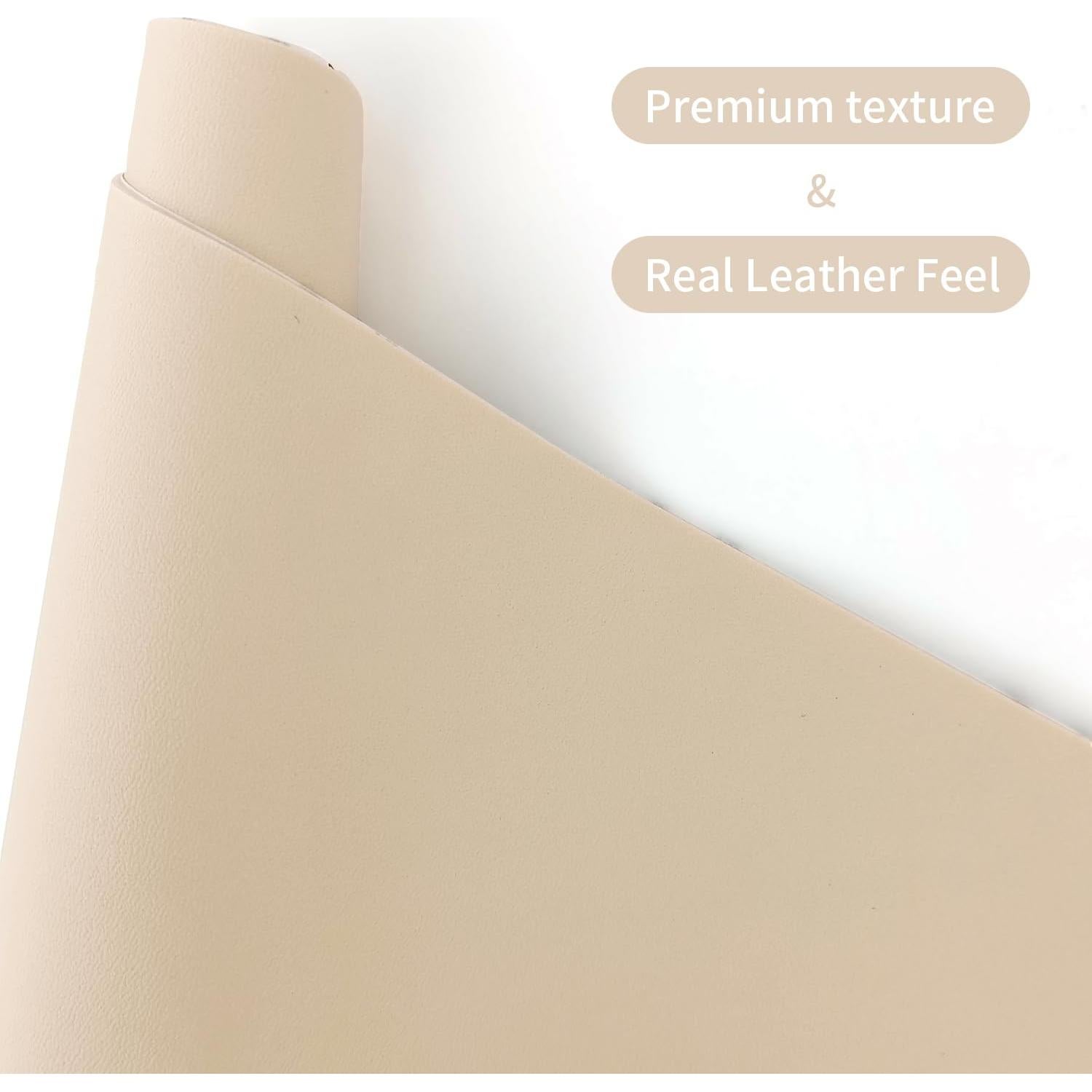 Parche de Reparación de Cuero Autoadhesivo ZESION 20x28 cm Beige