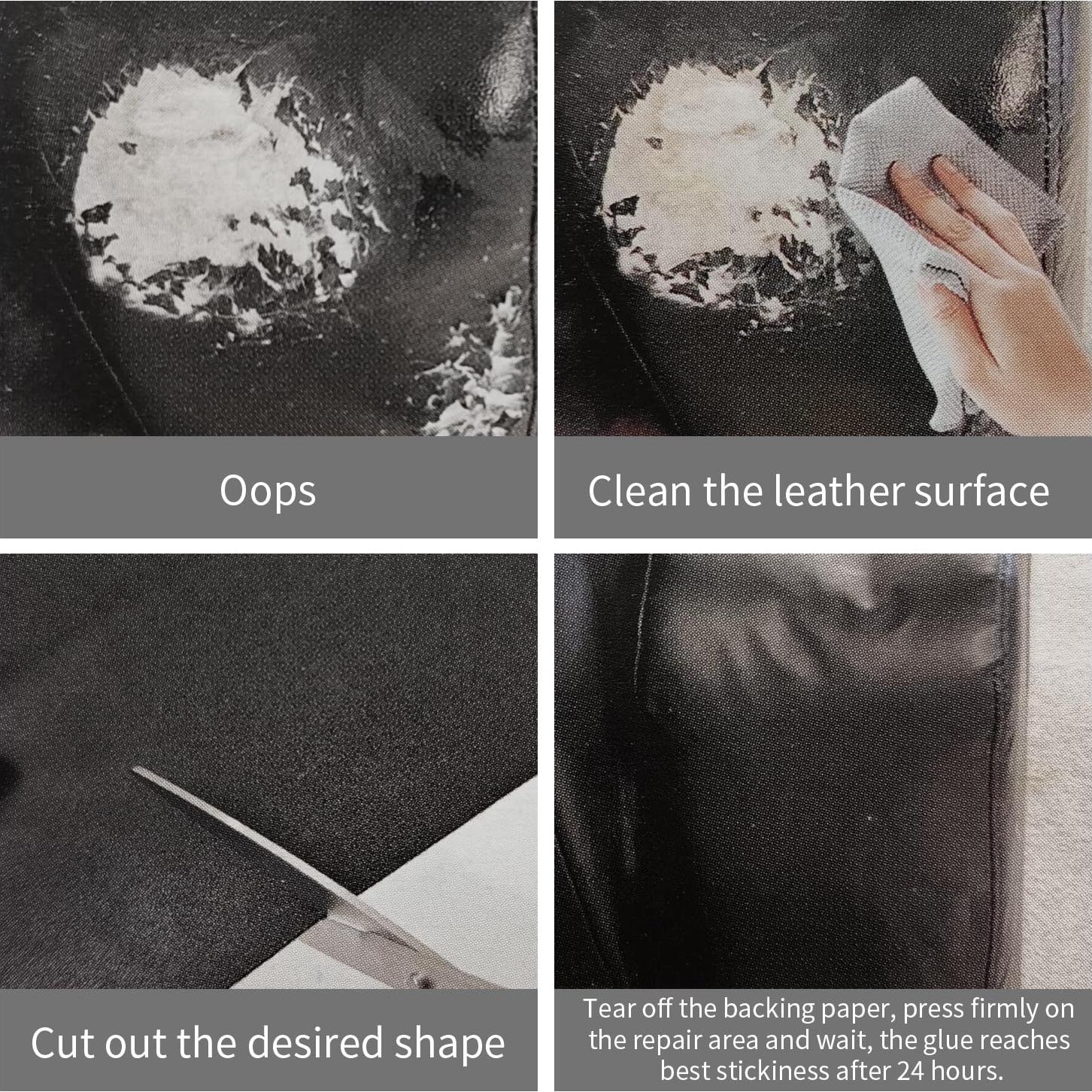 Parche de Reparación de Cuero Autoadhesivo ZESION 20x28 cm Beige