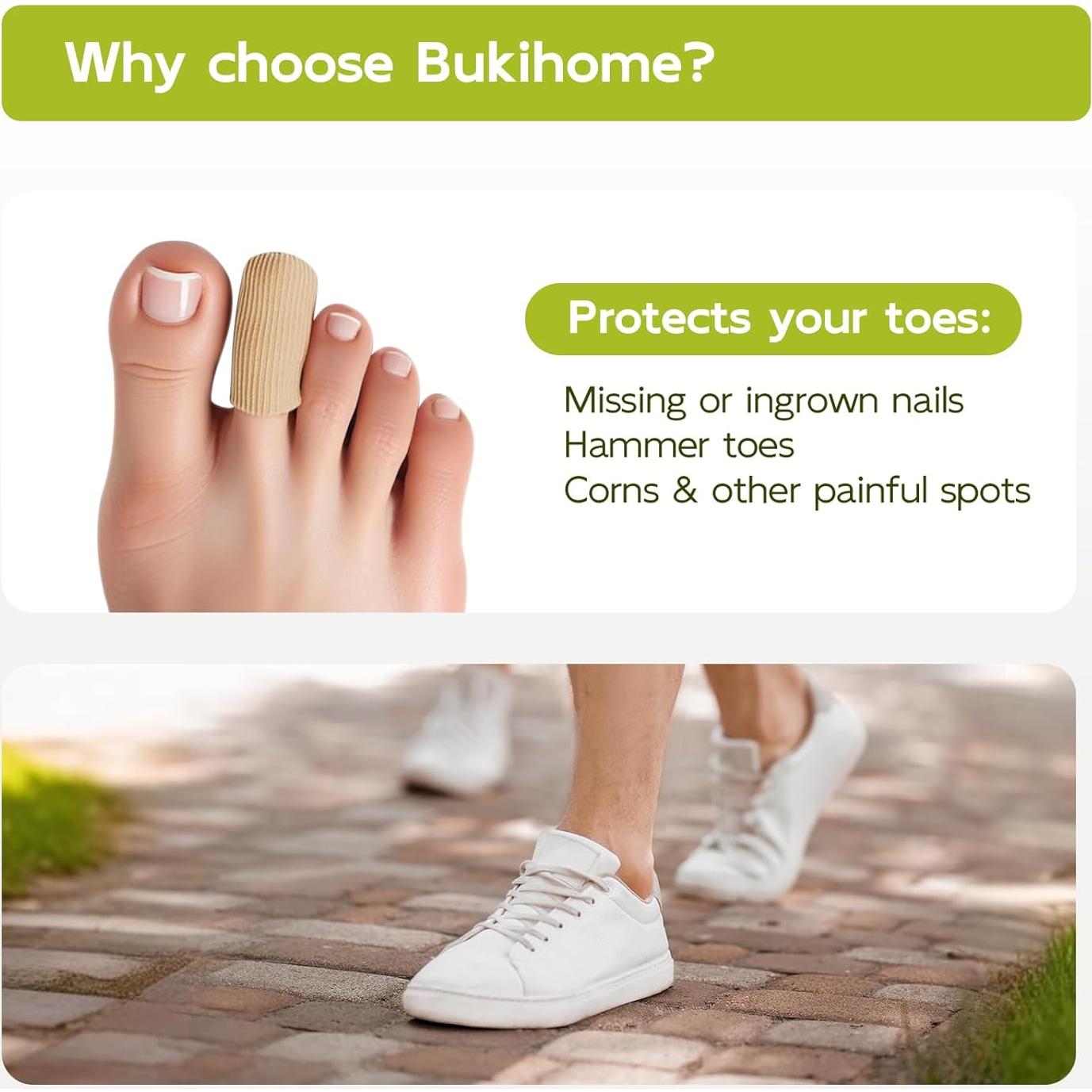 Protectores de Dedos Bukihome 8 PCS Silicona Mediano Alivio Dolor