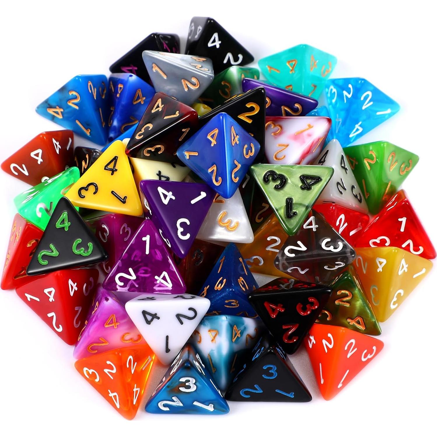 Juego de 50 Dados Poliedricos Skylety con Bolsa Negra