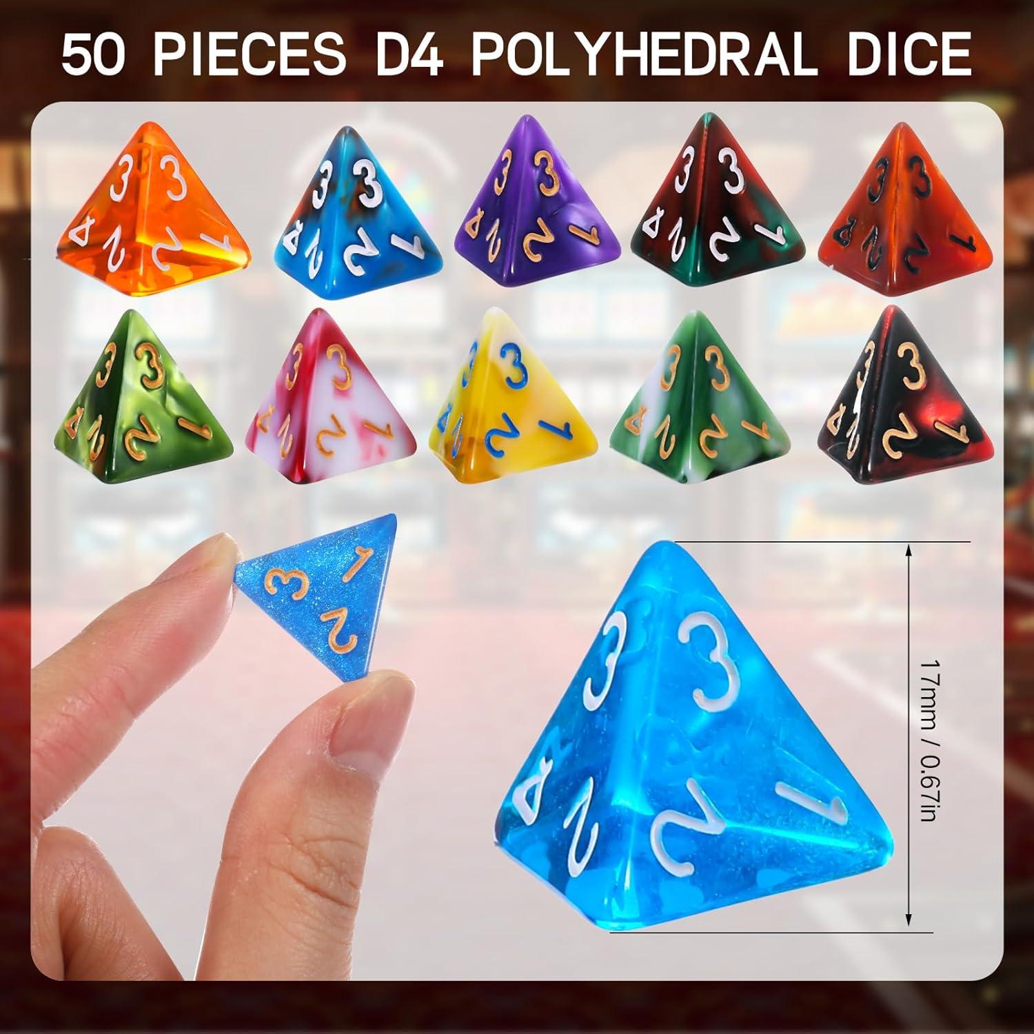 Juego de 50 Dados Poliedricos Skylety con Bolsa Negra
