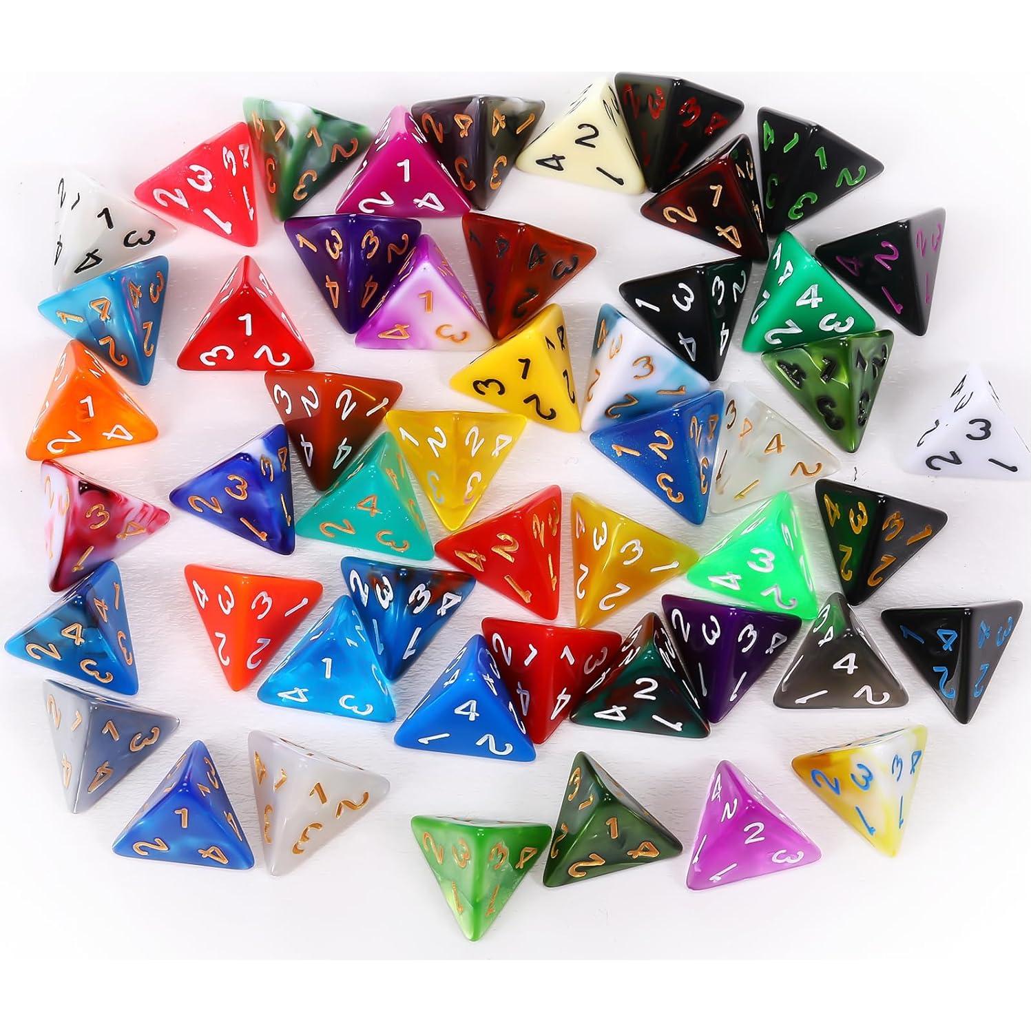 Juego de 50 Dados Poliedricos Skylety con Bolsa Negra