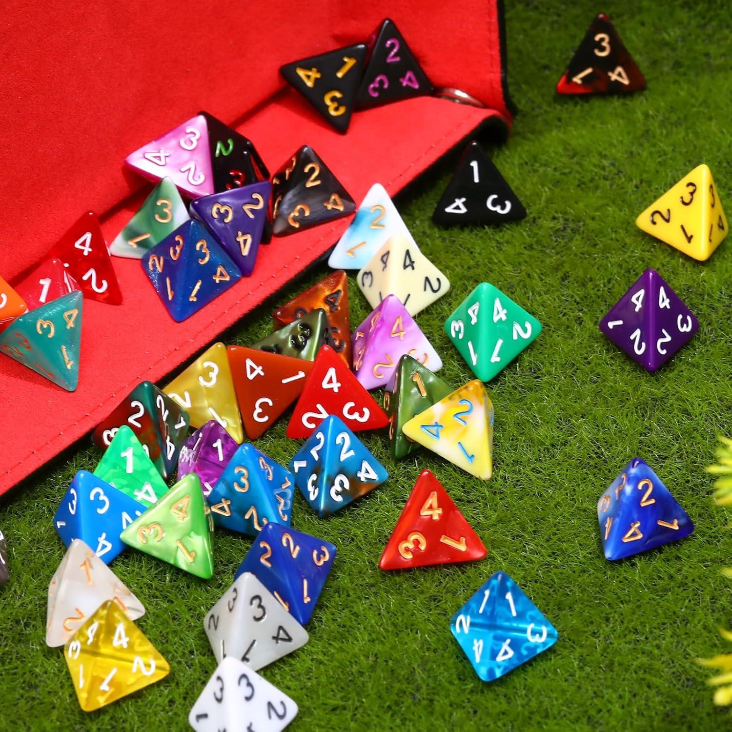 Juego de 50 Dados Poliedricos Skylety con Bolsa Negra