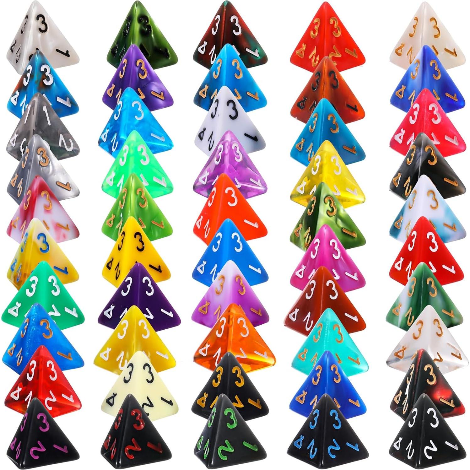 Juego de 50 Dados Poliedricos Skylety con Bolsa Negra