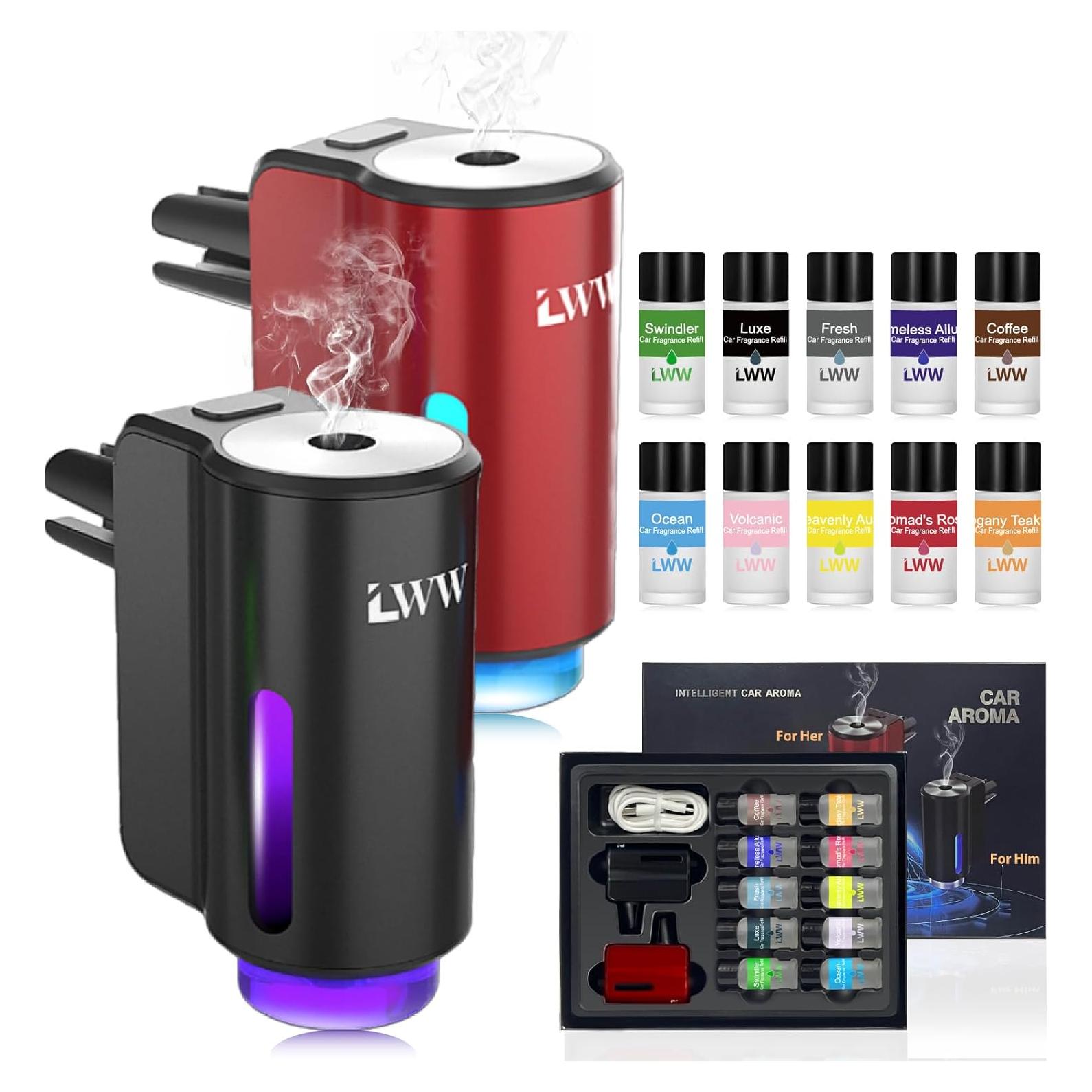 Ambientador de Coche LWW Difusor Aromaterapia 10 Aromas