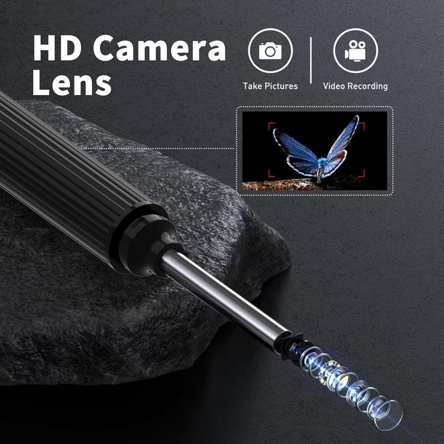 Kit de Limpiador de Oídos con Cámara HD 1080P MSXGSYYDS Negro