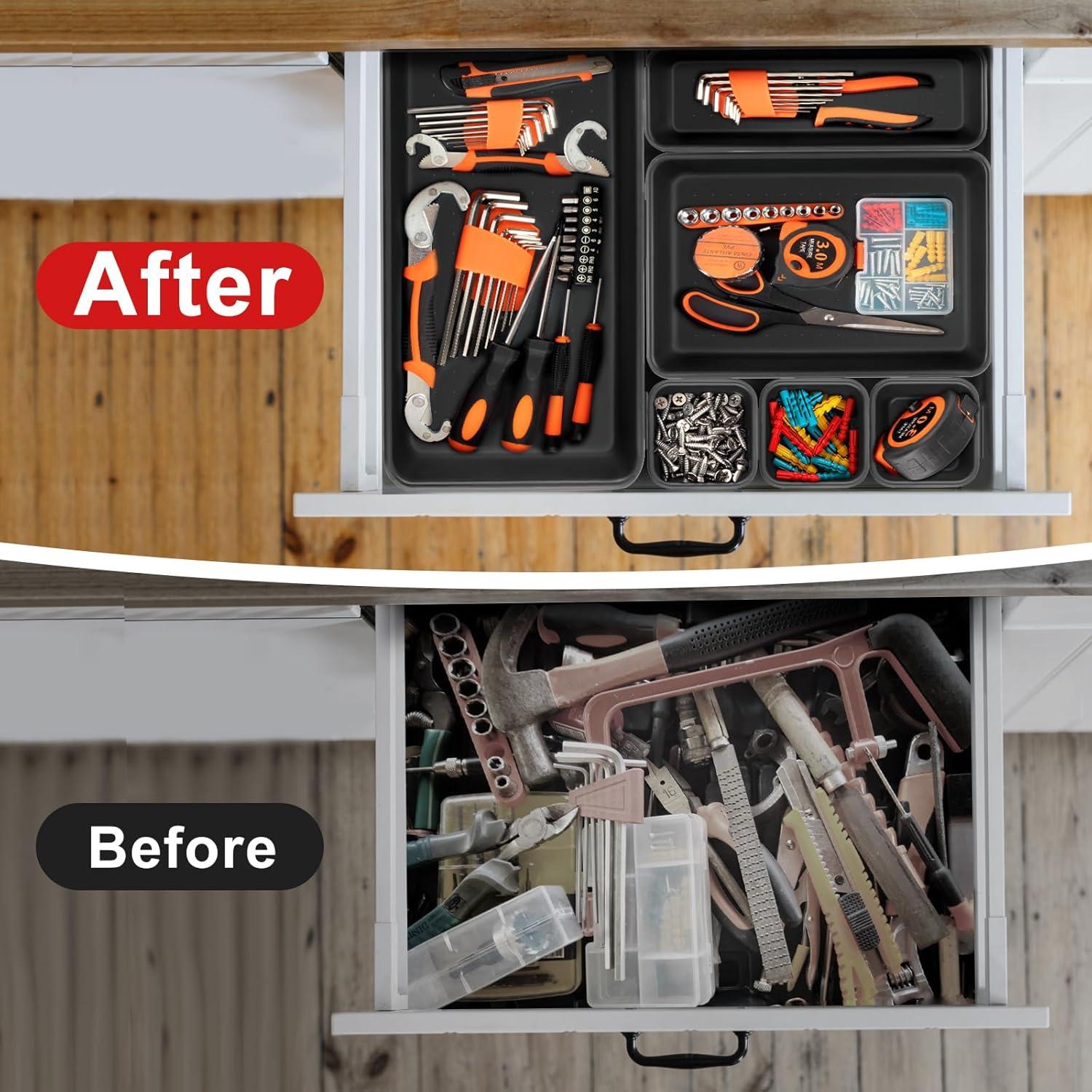 Organizador de Herramientas Takytao 8 Piezas 3 Tamaños Negro