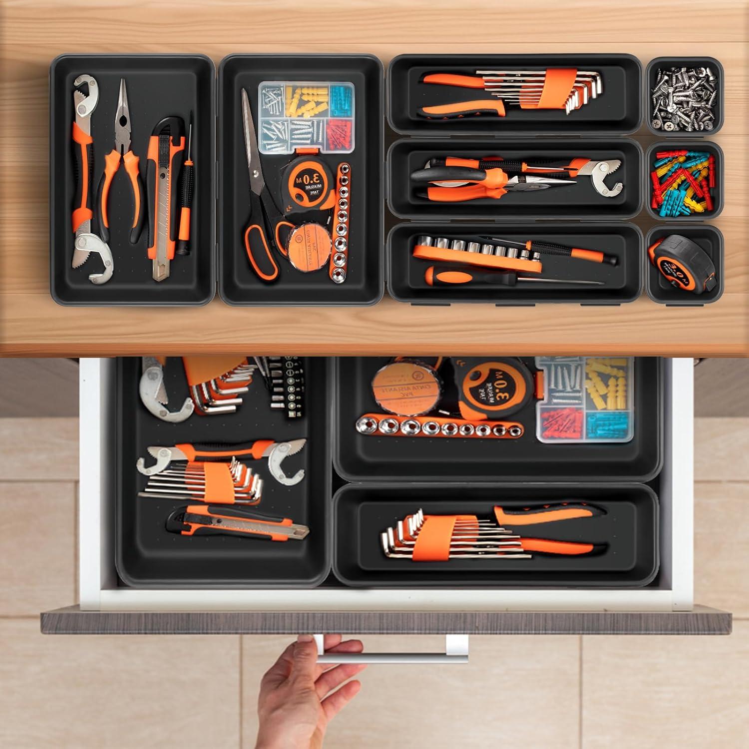 Organizador de Herramientas Takytao 8 Piezas 3 Tamaños Negro