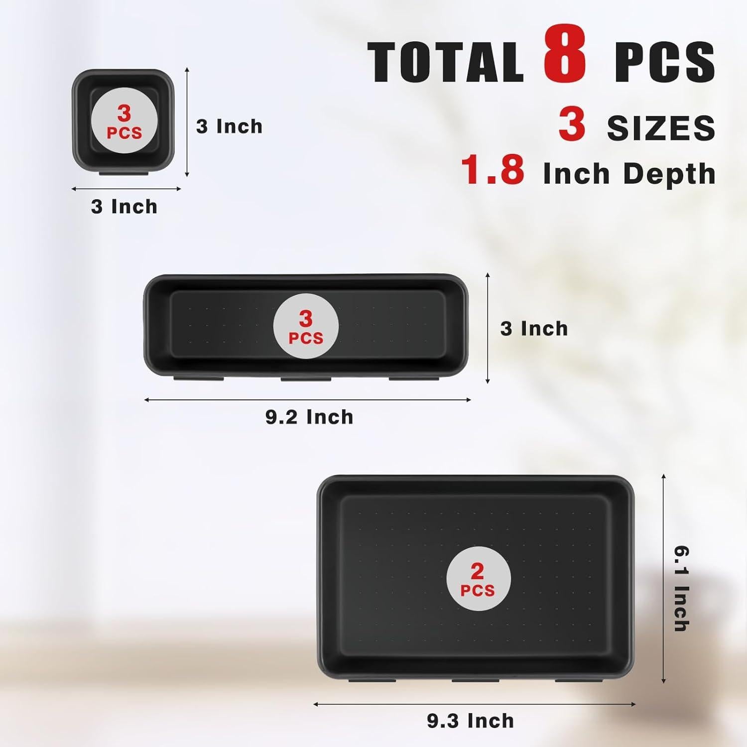 Organizador de Herramientas Takytao 8 Piezas 3 Tamaños Negro