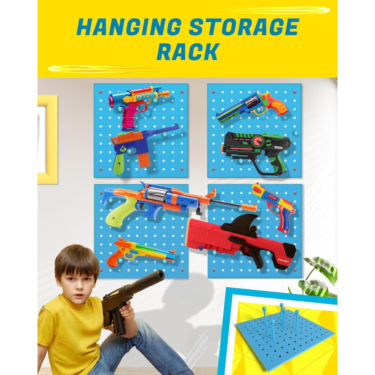 Organizador de Pared Skywin para Blasters - 4 Tableros MDF Azul