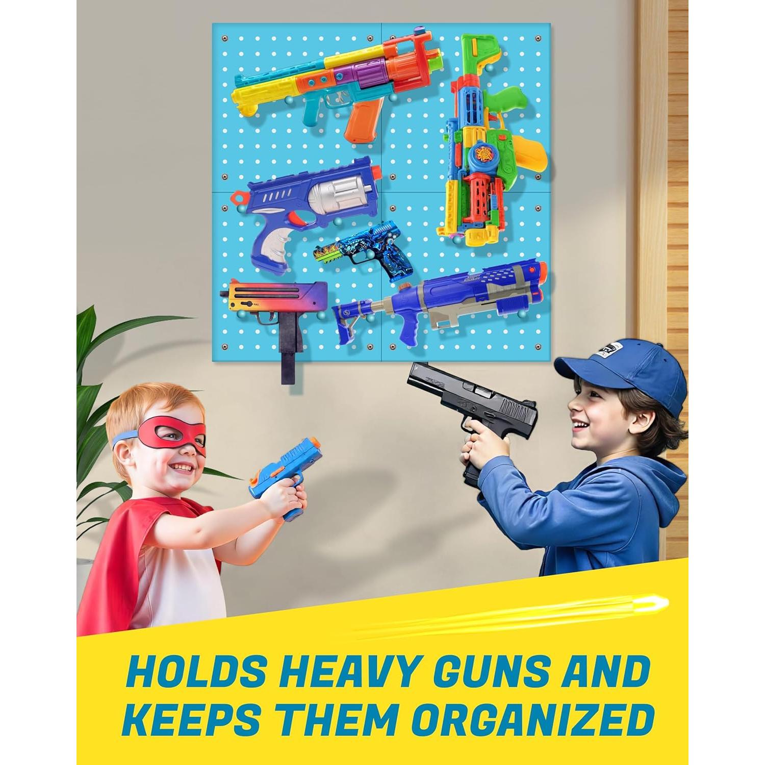 Organizador de Pared Skywin para Blasters - 4 Tableros MDF Azul