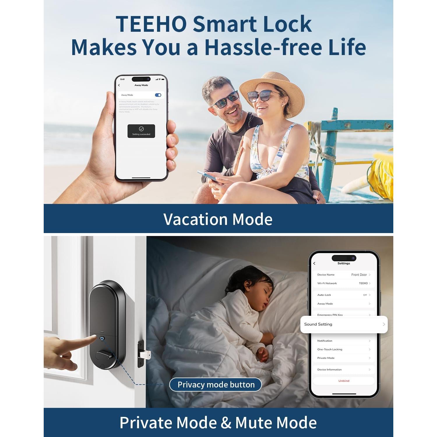 Cerradura Inteligente TEEHO TE341 Bluetooth con Teclado Digital