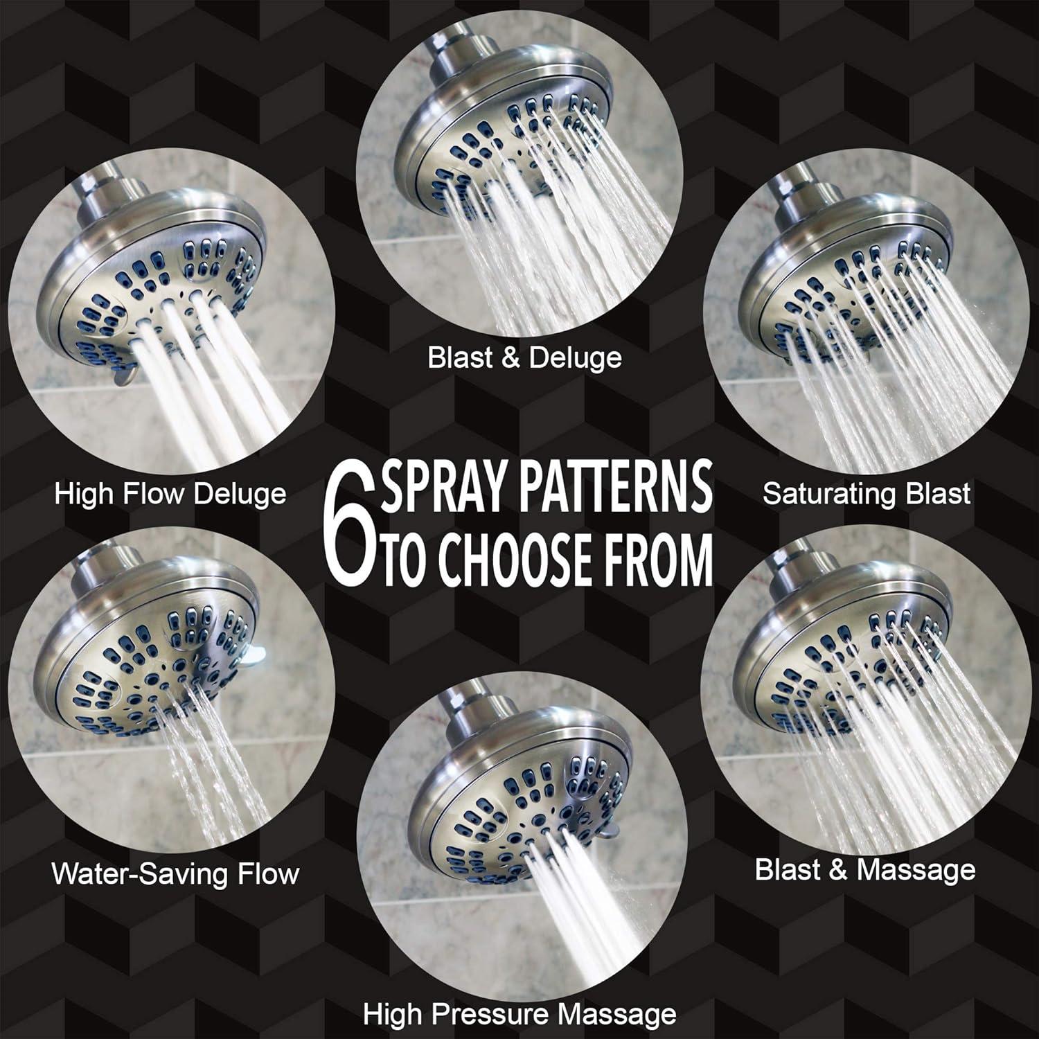 Cabezal de Ducha Aqua Elegante Níquel Cepillado 1.8 GPM 6 Modos