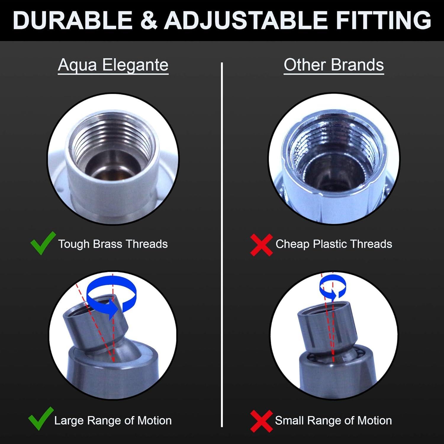 Cabezal de Ducha Aqua Elegante Níquel Cepillado 1.8 GPM 6 Modos