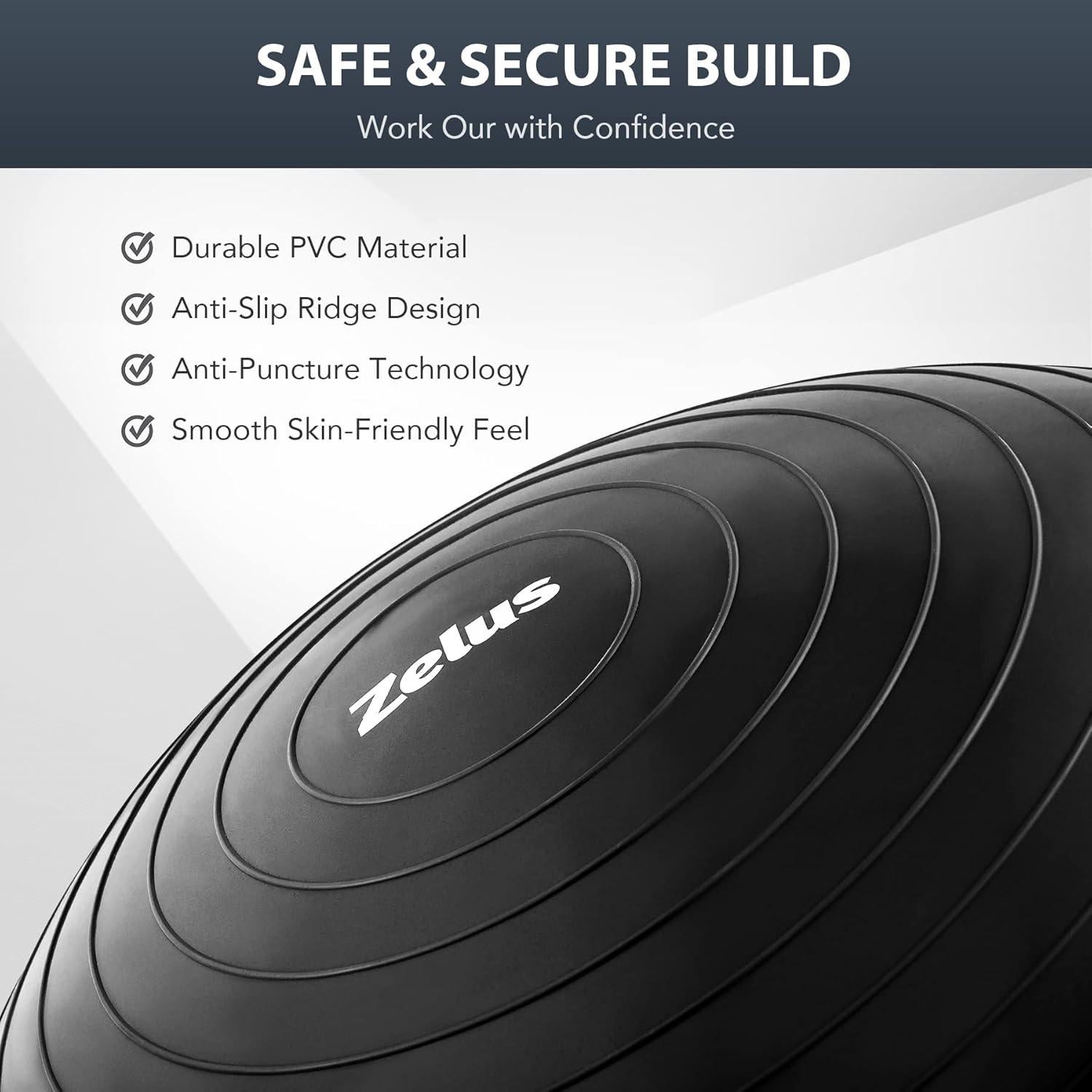 Bola de Equilibrio ZELUS 58 cm con Bandas de Resistencia y Bomba
