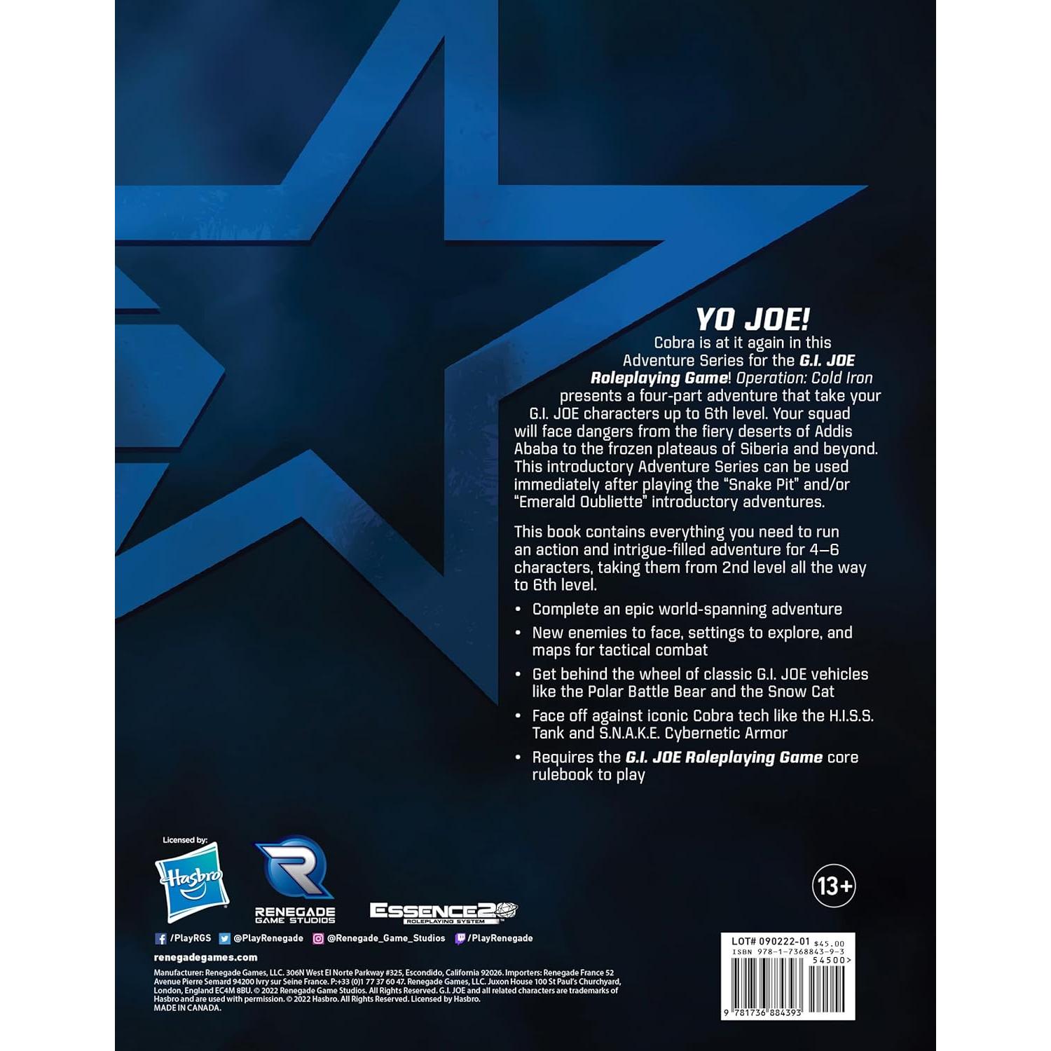 Libro de Aventura G.I. Joe Frío Hierro Renegade HC 0.78 kg