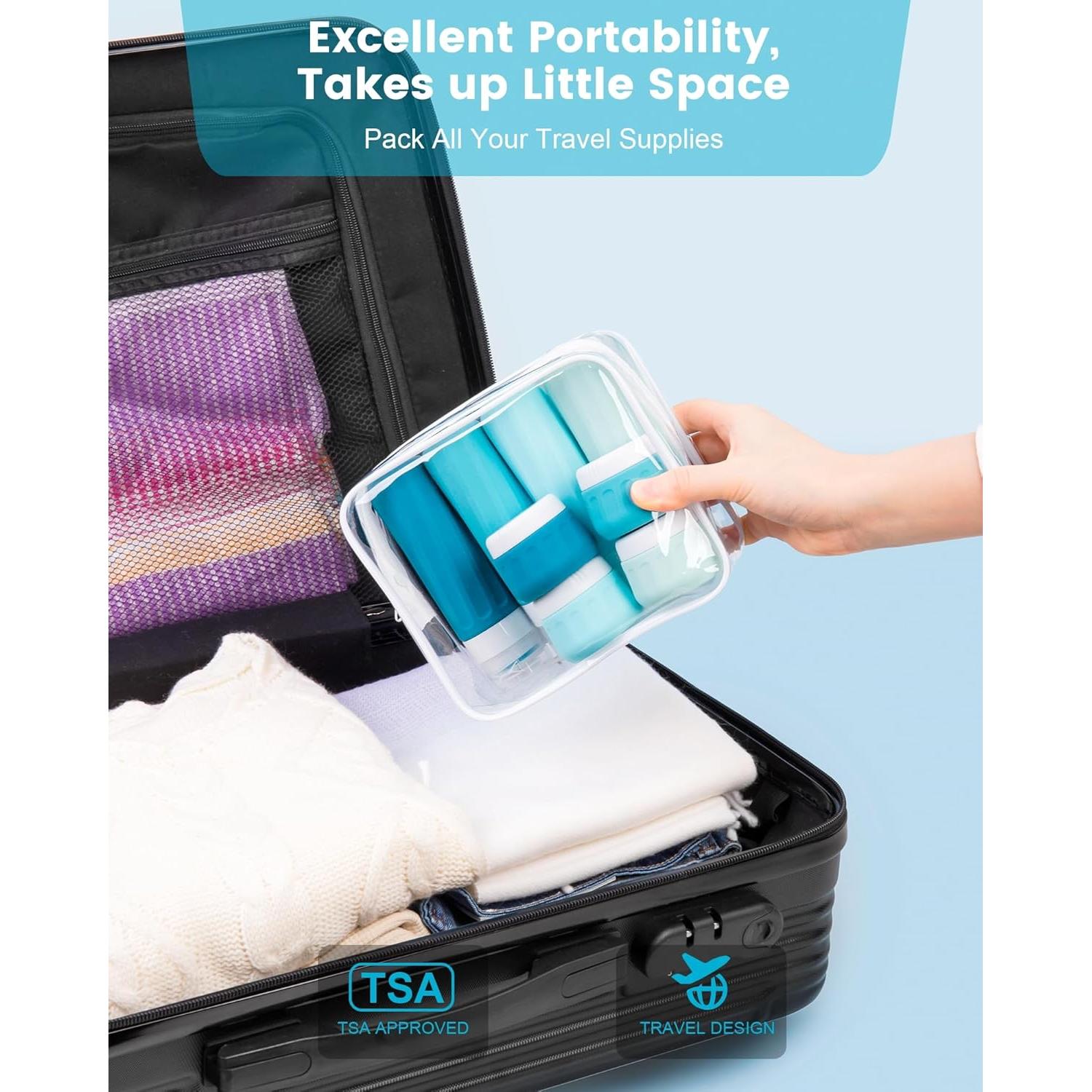 Botellas de Viaje Mrsdry 90ml y Tarros 30ml Aprobadas por TSA