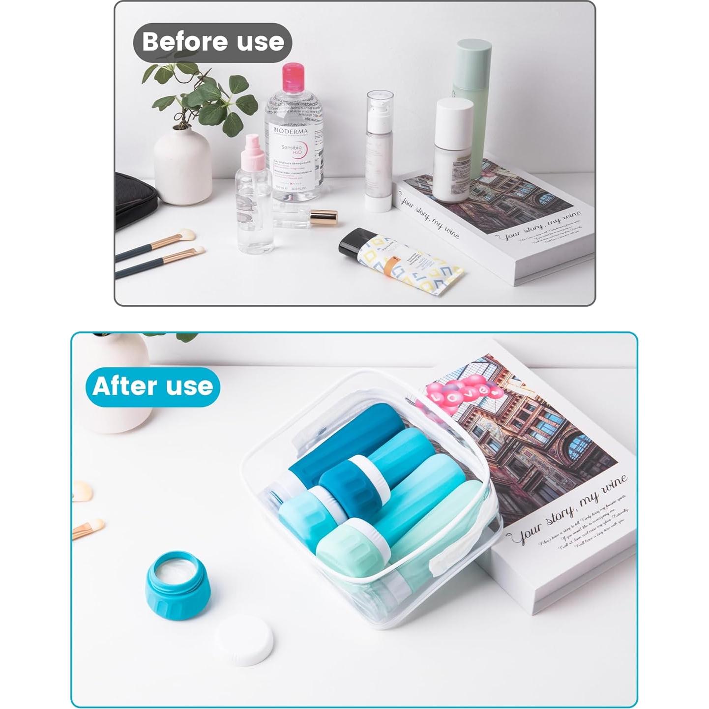 Botellas de Viaje Mrsdry 90ml y Tarros 30ml Aprobadas por TSA