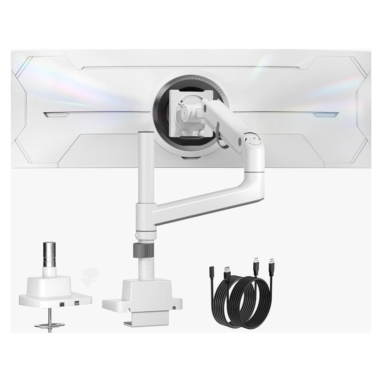 Brazo de Monitor Individual monTEK MA1001UCPWH con USB 17-57"