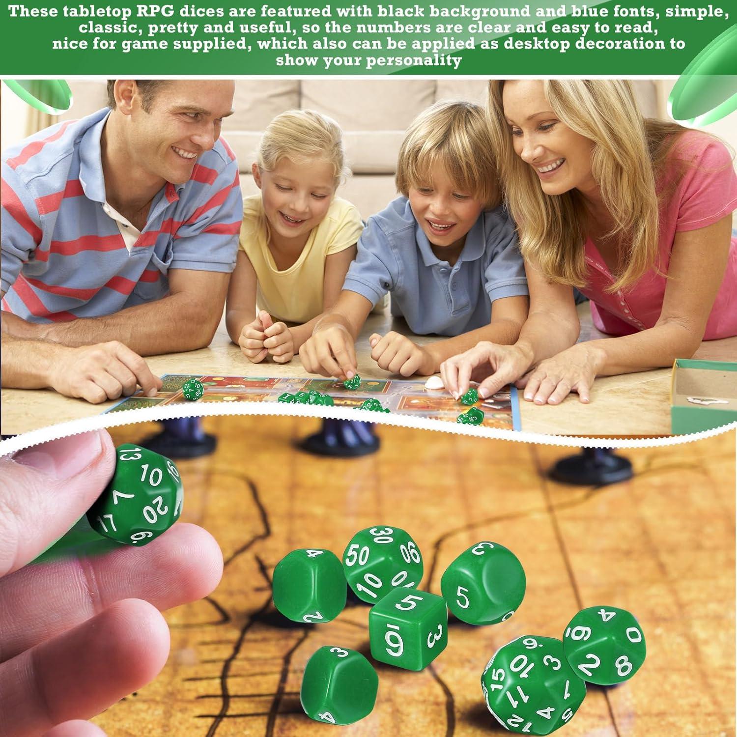 Conjunto de Dados Poliedricos Civaner 15 Piezas RPG Verde