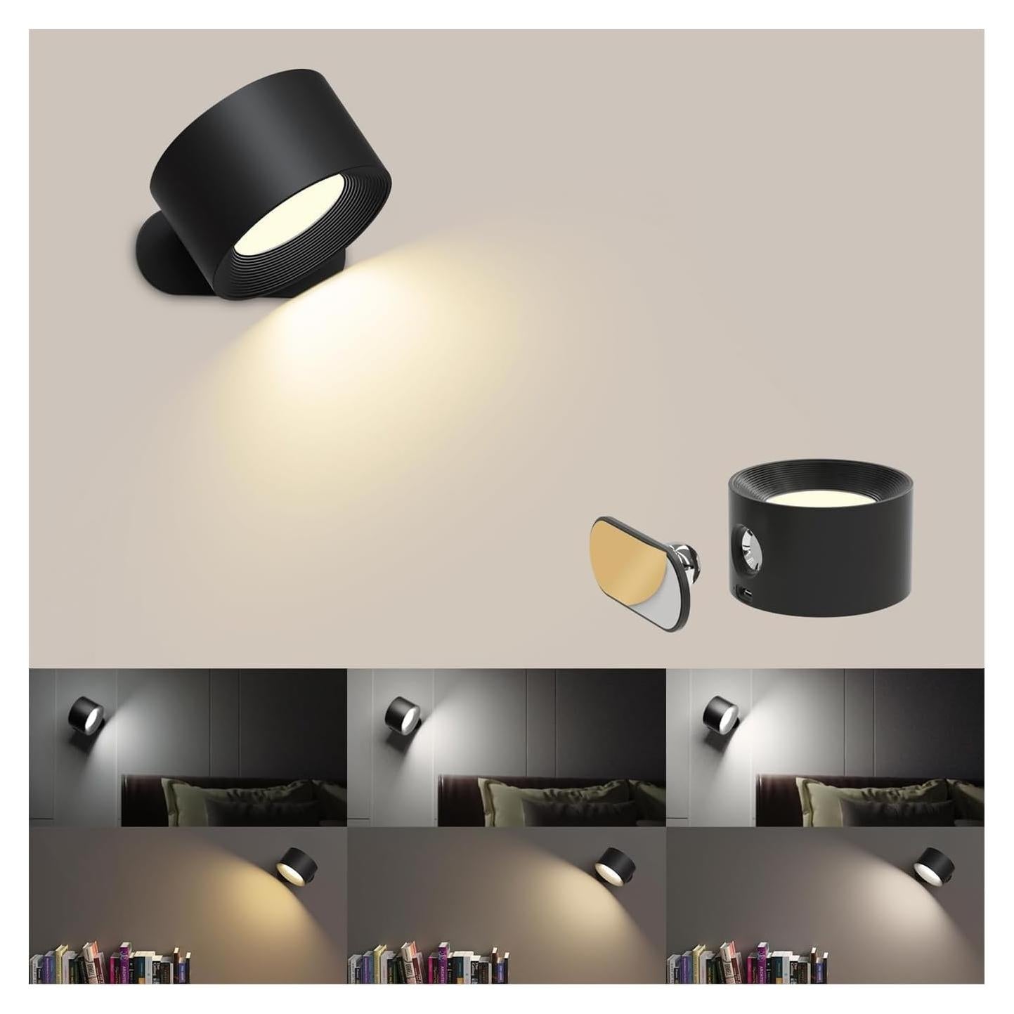 Aplique de Pared LED AKSDA con Batería Recargable 3 Brillos