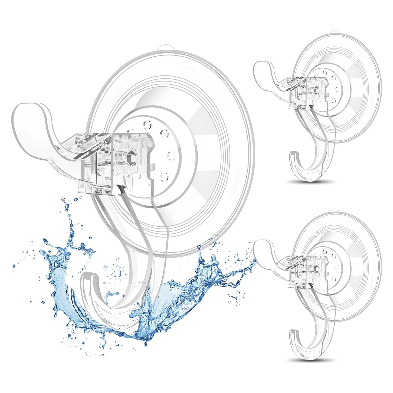 Ganchos de Ventosa Goabroa 3 Pcs Transparentes 4.99 kg