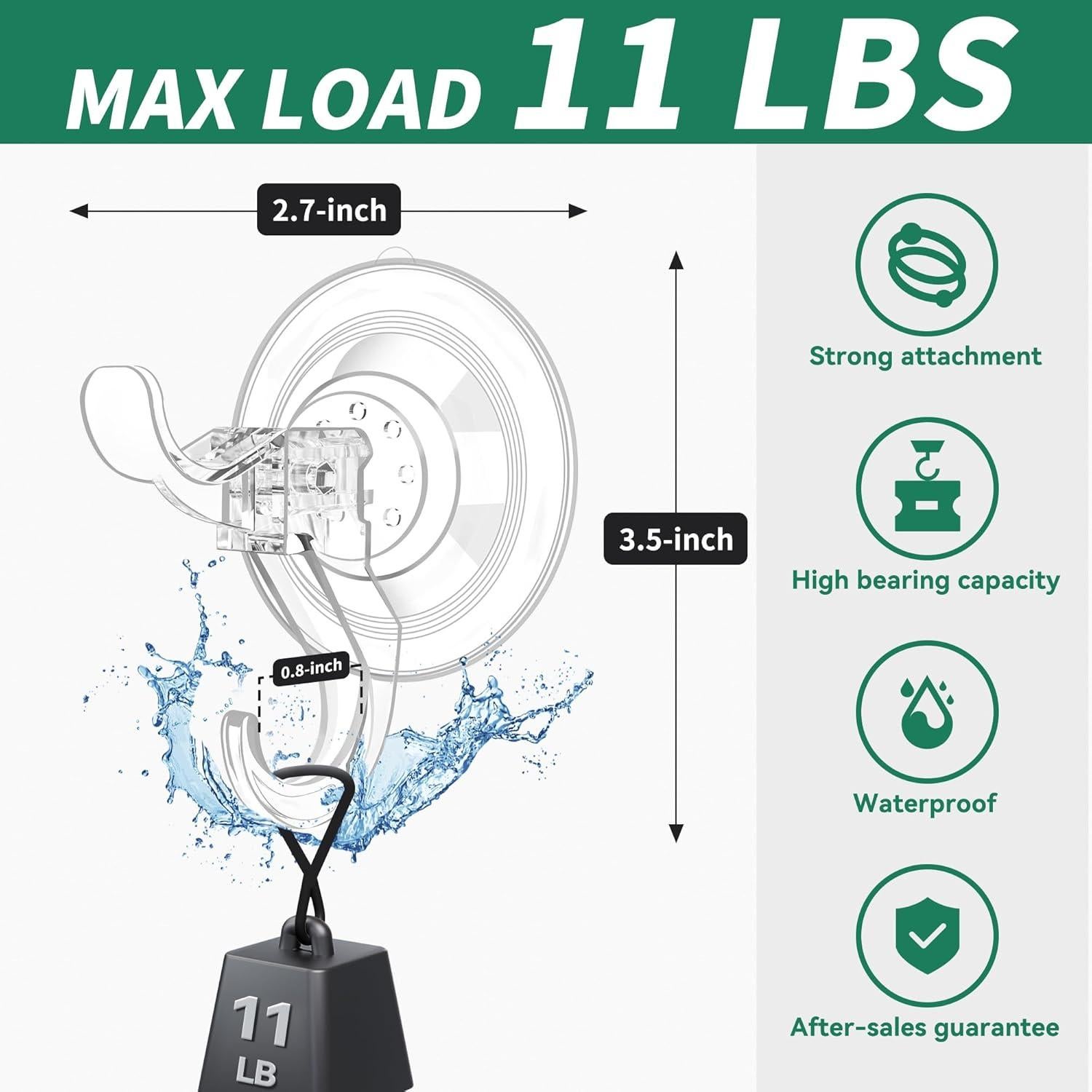 Ganchos de Ventosa Goabroa 3 Pcs Transparentes 4.99 kg