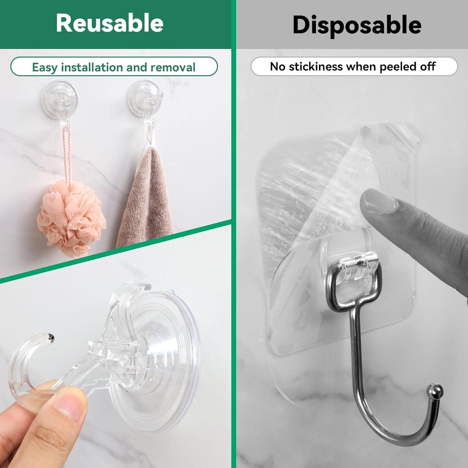 Ganchos de Ventosa Goabroa 3 Pcs Transparentes 4.99 kg