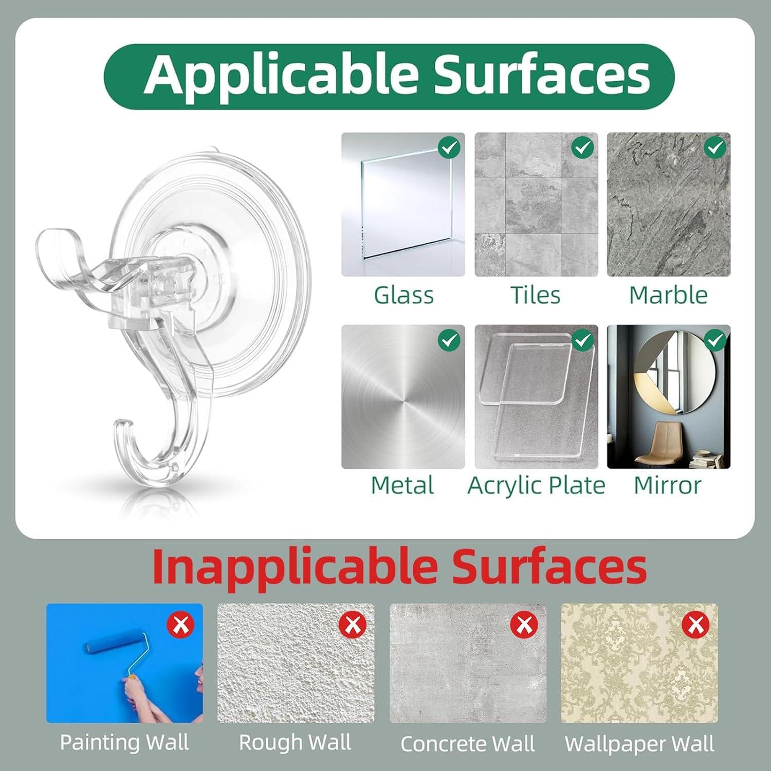 Ganchos de Ventosa Goabroa 3 Pcs Transparentes 4.99 kg