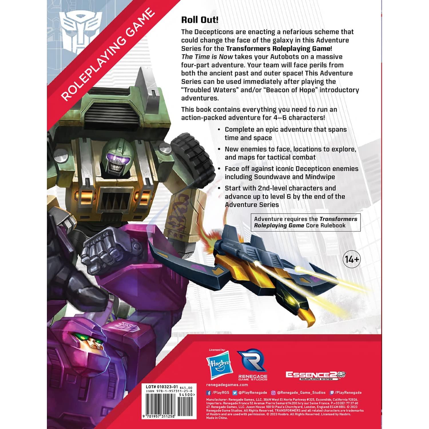 Juego de Rol Transformers Renegade - El Tiempo es Ahora RPG