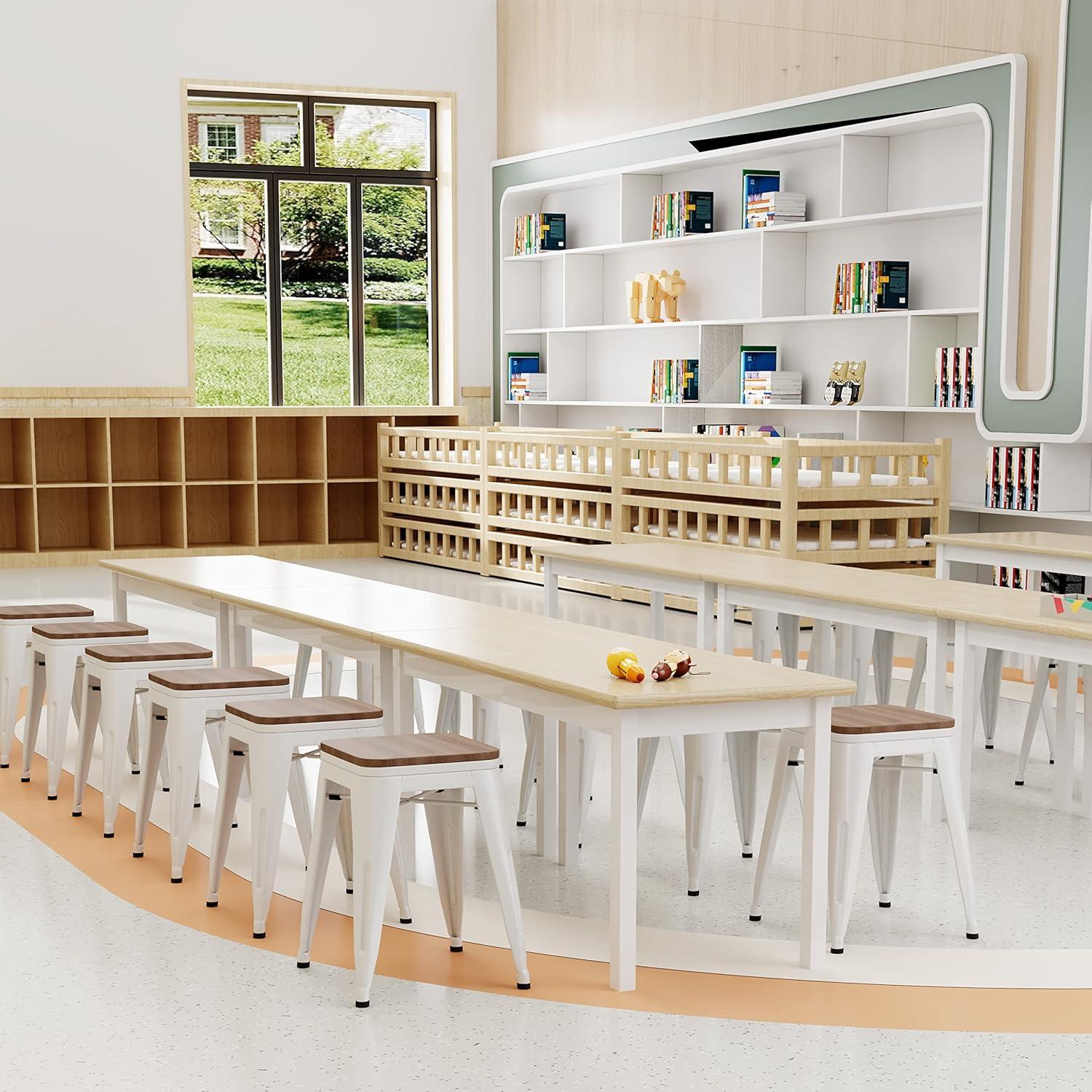 Taburetes de Bar Andeworld 45.72 cm Metal y Madera - Juego de 4