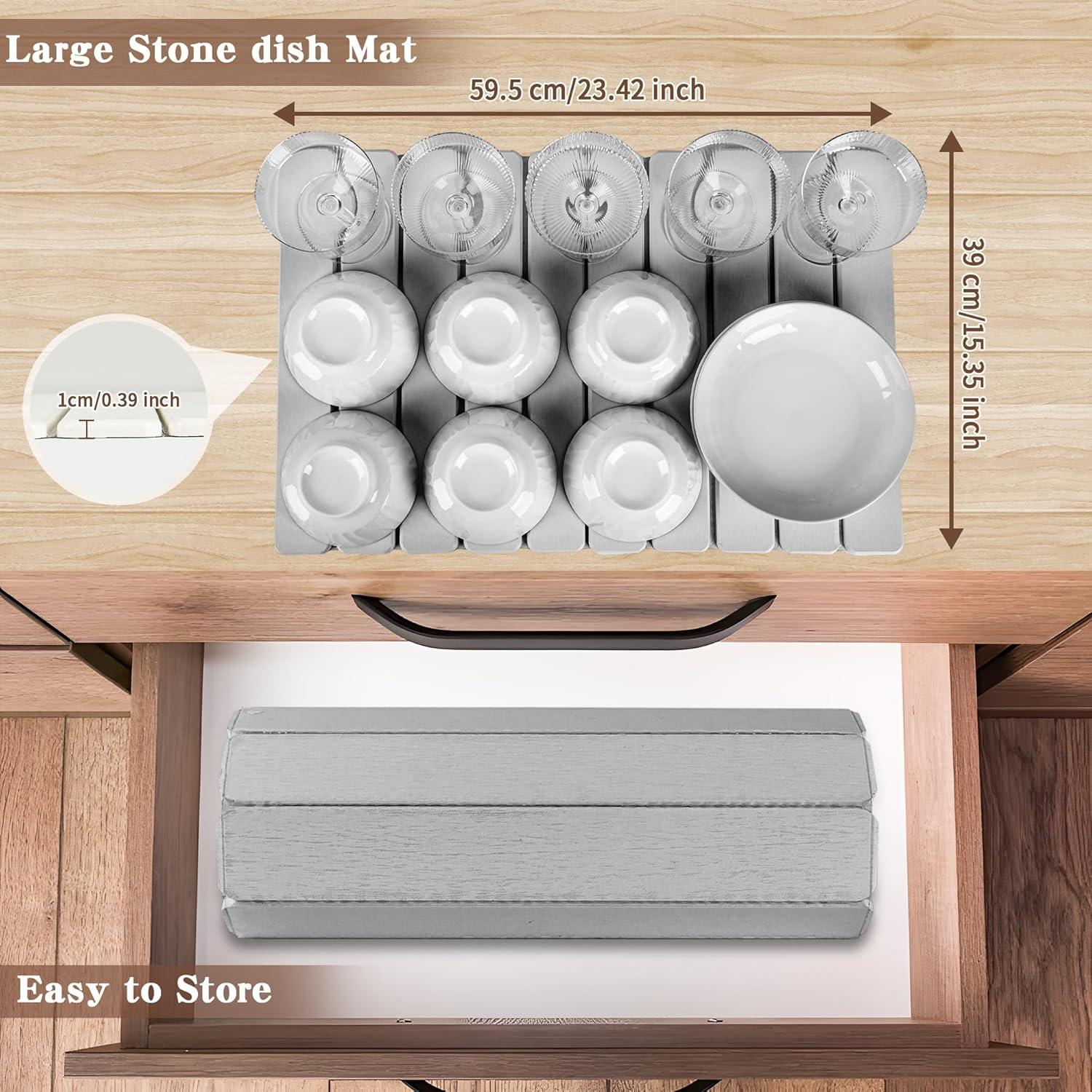 Alfombrilla de Secado de Platos SUDEKII 61x41 cm Diatomita