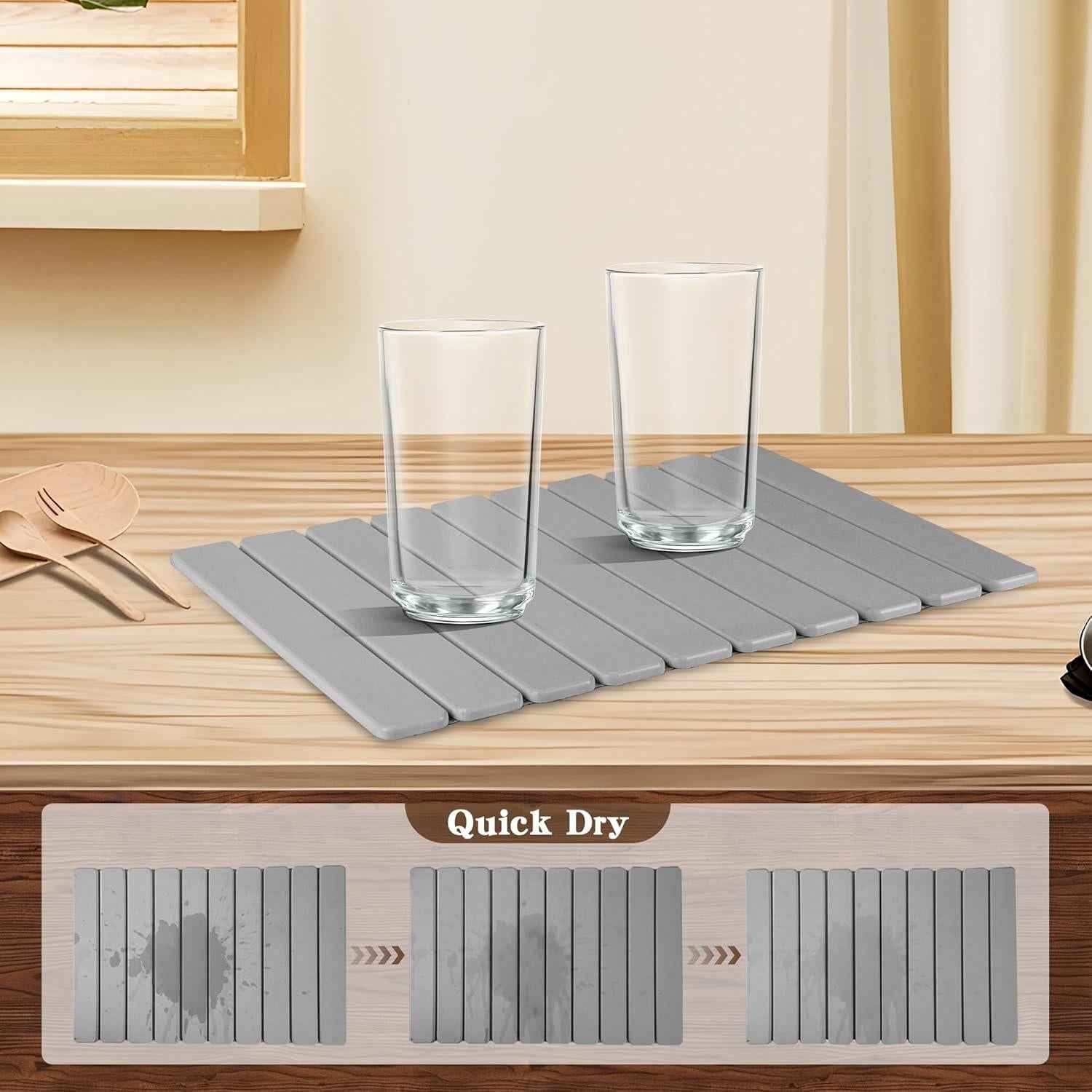 Alfombrilla de Secado de Platos SUDEKII 61x41 cm Diatomita