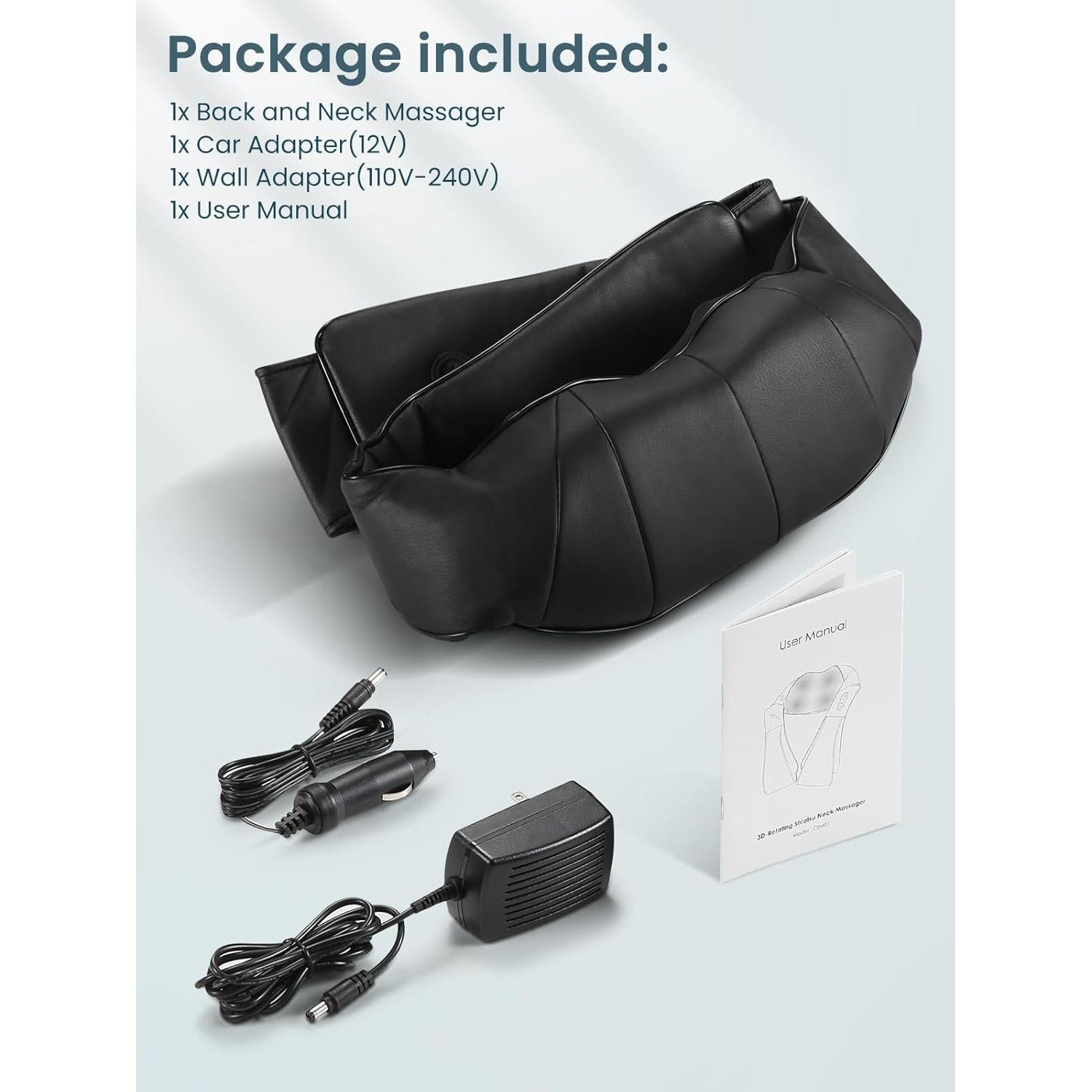 Masajeador de Cuello y Espalda Careboda Shiatsu con Calor