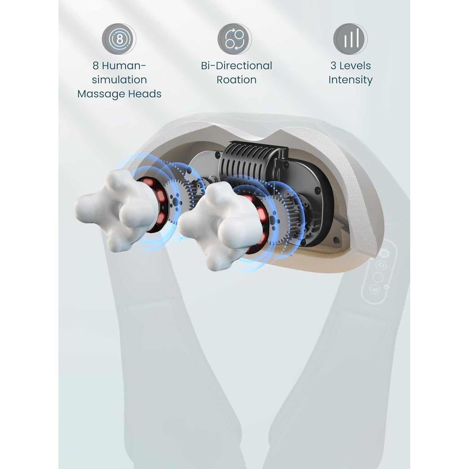 Masajeador de Cuello y Espalda Careboda Shiatsu con Calor