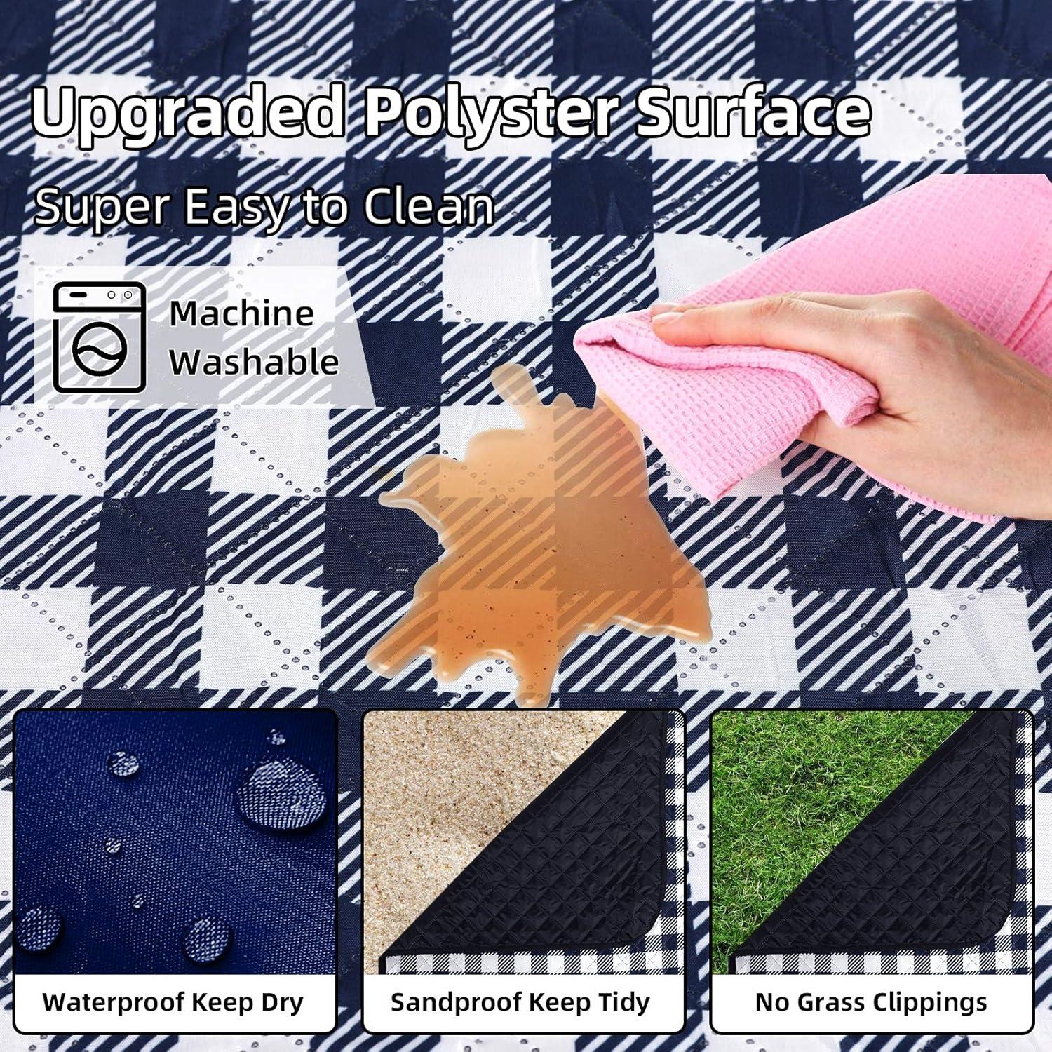 Manta de Picnic ZAZE XL 203x203cm Impermeable Lavable Azul