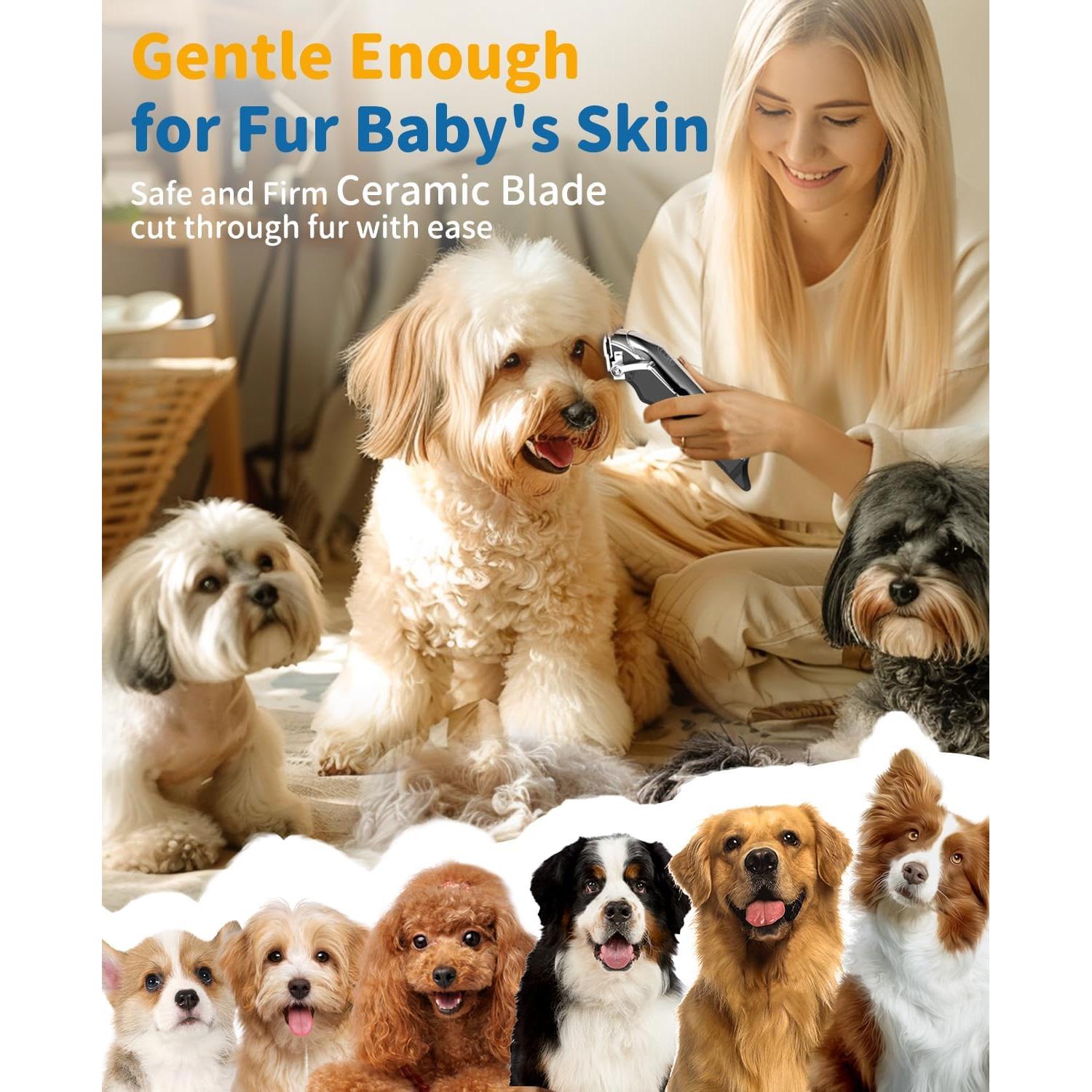 Cortadora Inalámbrica de Perros TURN RAISE 7000rpm con LED