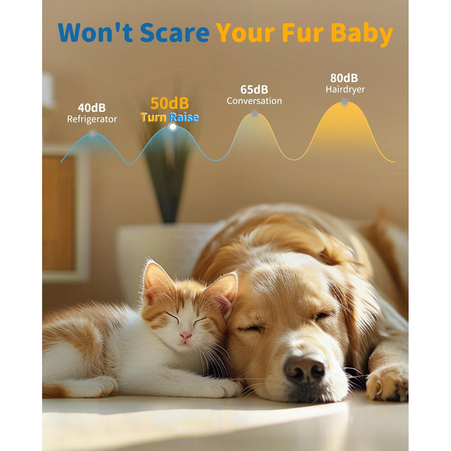 Cortadora Inalámbrica de Perros TURN RAISE 7000rpm con LED