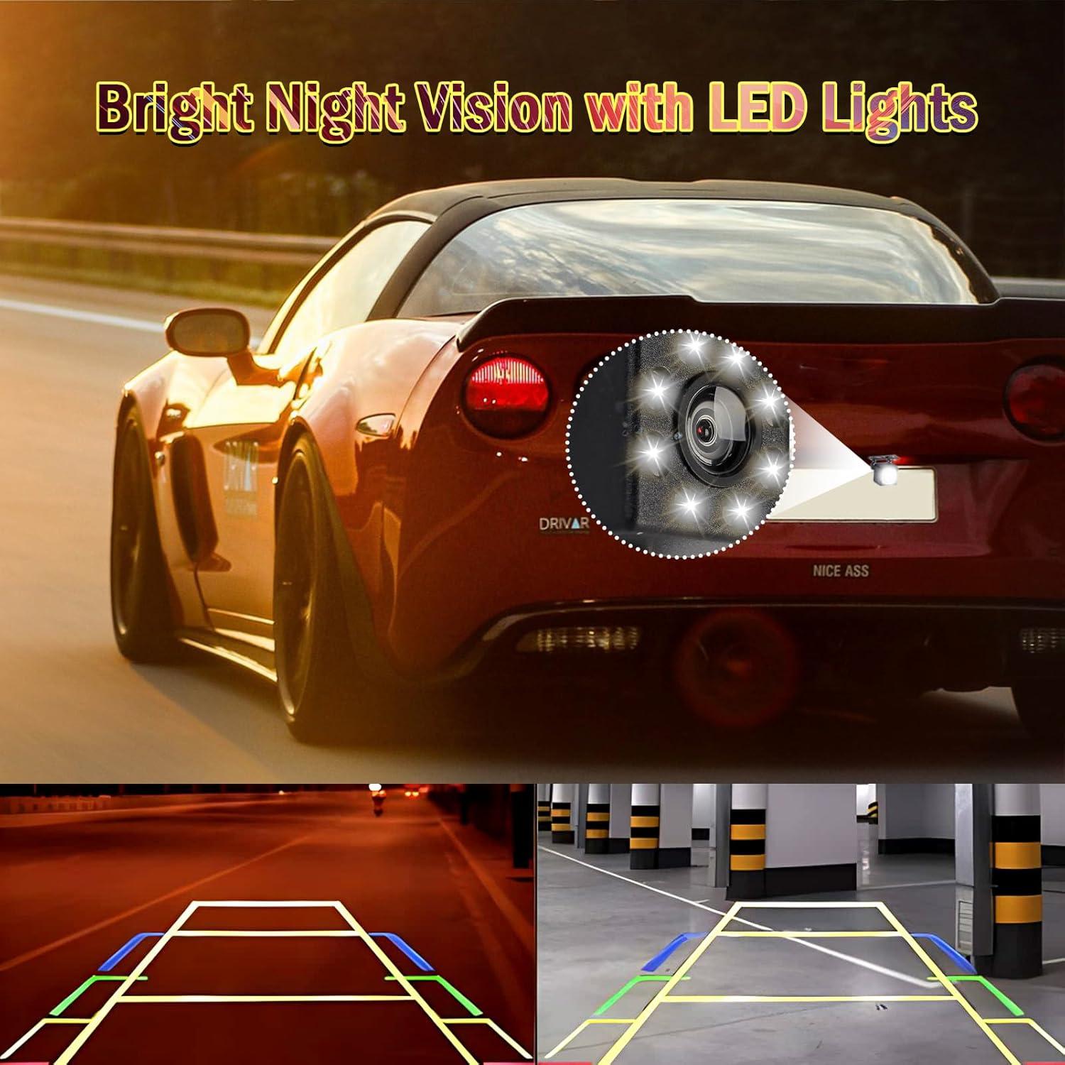 Cámara de Respaldo Adehoei 8 LEDs Visión Nocturna 170°