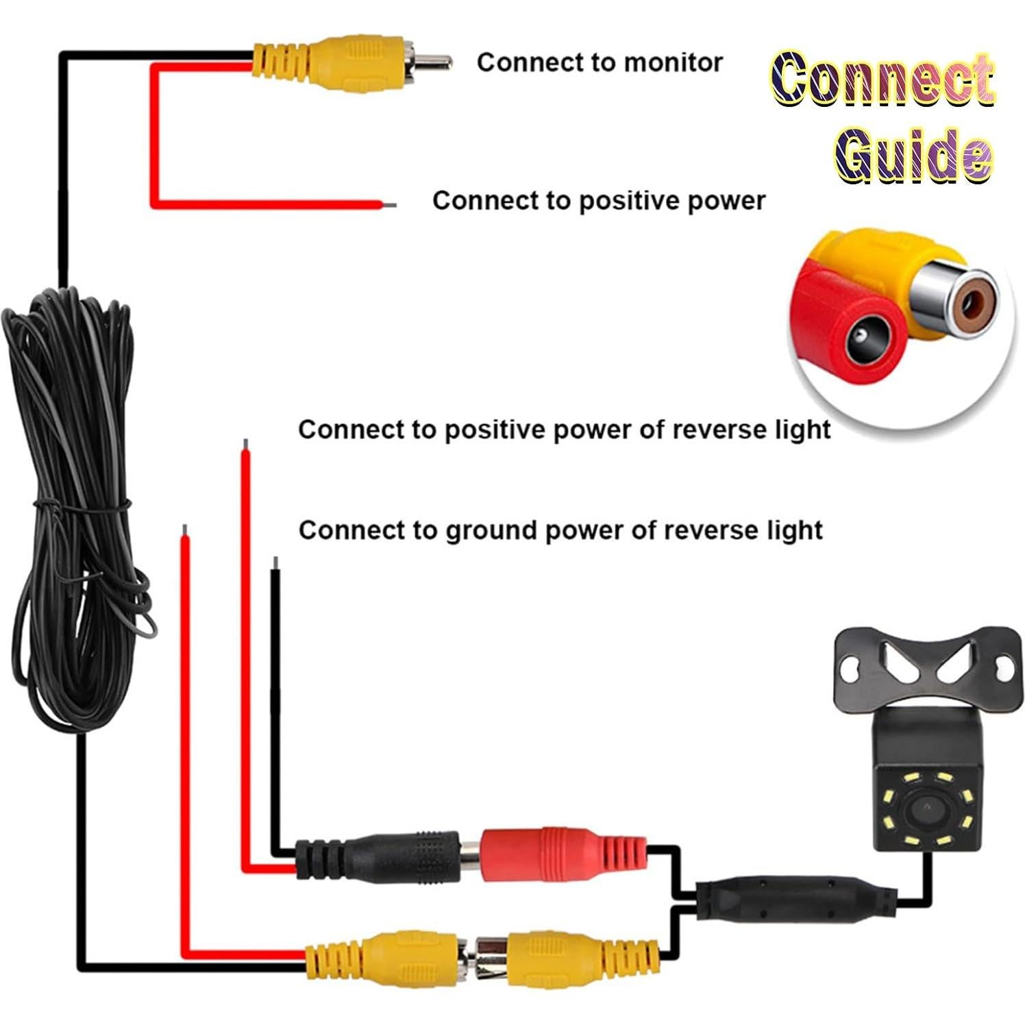 Cámara de Respaldo Adehoei 8 LEDs Visión Nocturna 170°