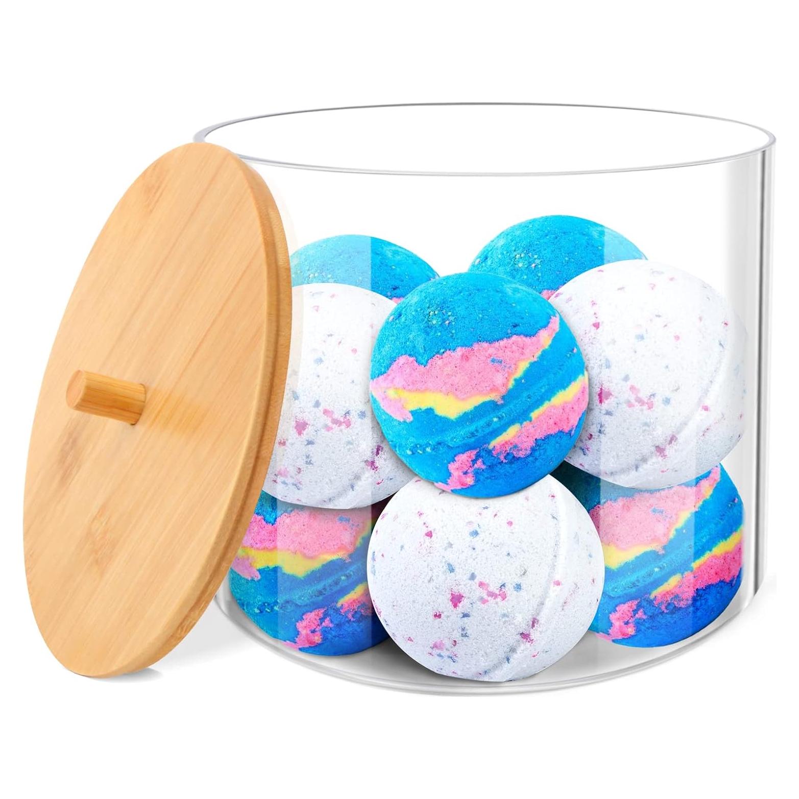 Contenedor de cápulas de lavandería JYPS 16.5cm con tapa de bambú