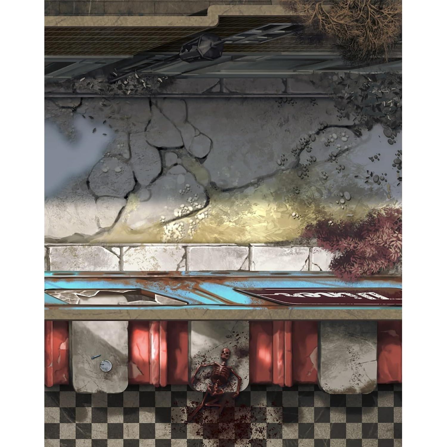 Paquete de Mapas Fallout RPG Modiphius 4 Mapas Doble Cara